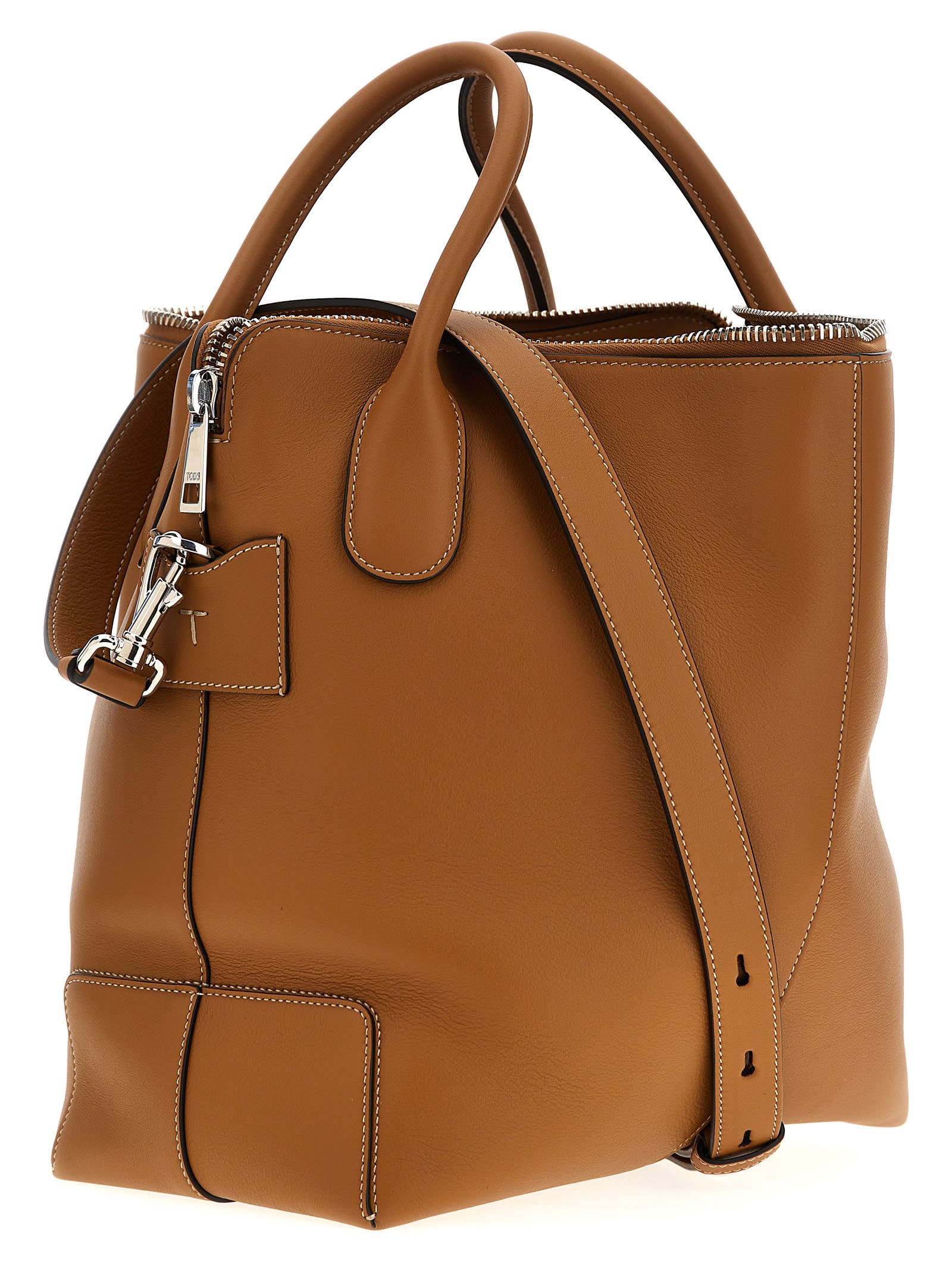 Shop Tod's Swing Medium Handbag In Brown