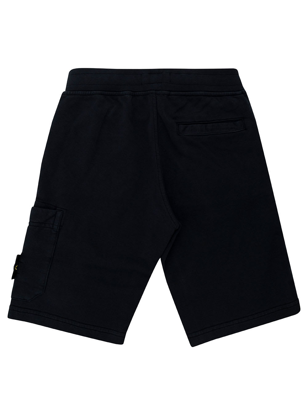 Shop Stone Island Blue Bermuda Shorts With Logo Patch And Patch Pocket In Cotton Boy