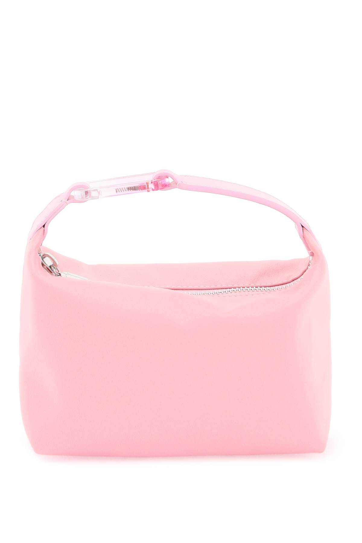 Shop Eéra Satin Mini Moon Bag In Baby Pink (purple)