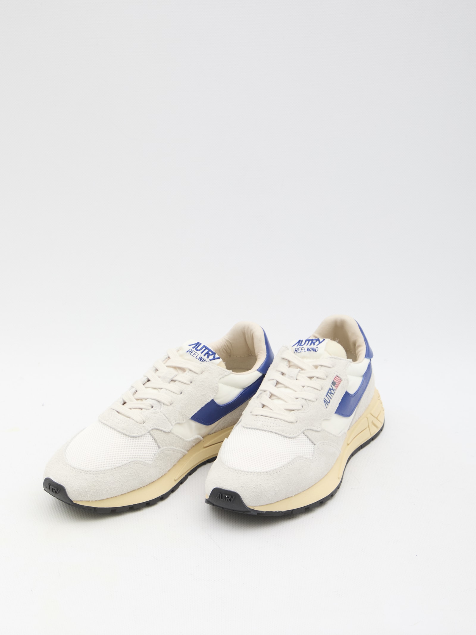 Autry 'reelwind Super Vintage' Grey Sneakers With Logo Patch On The Tongue And Contrasting Heel In White