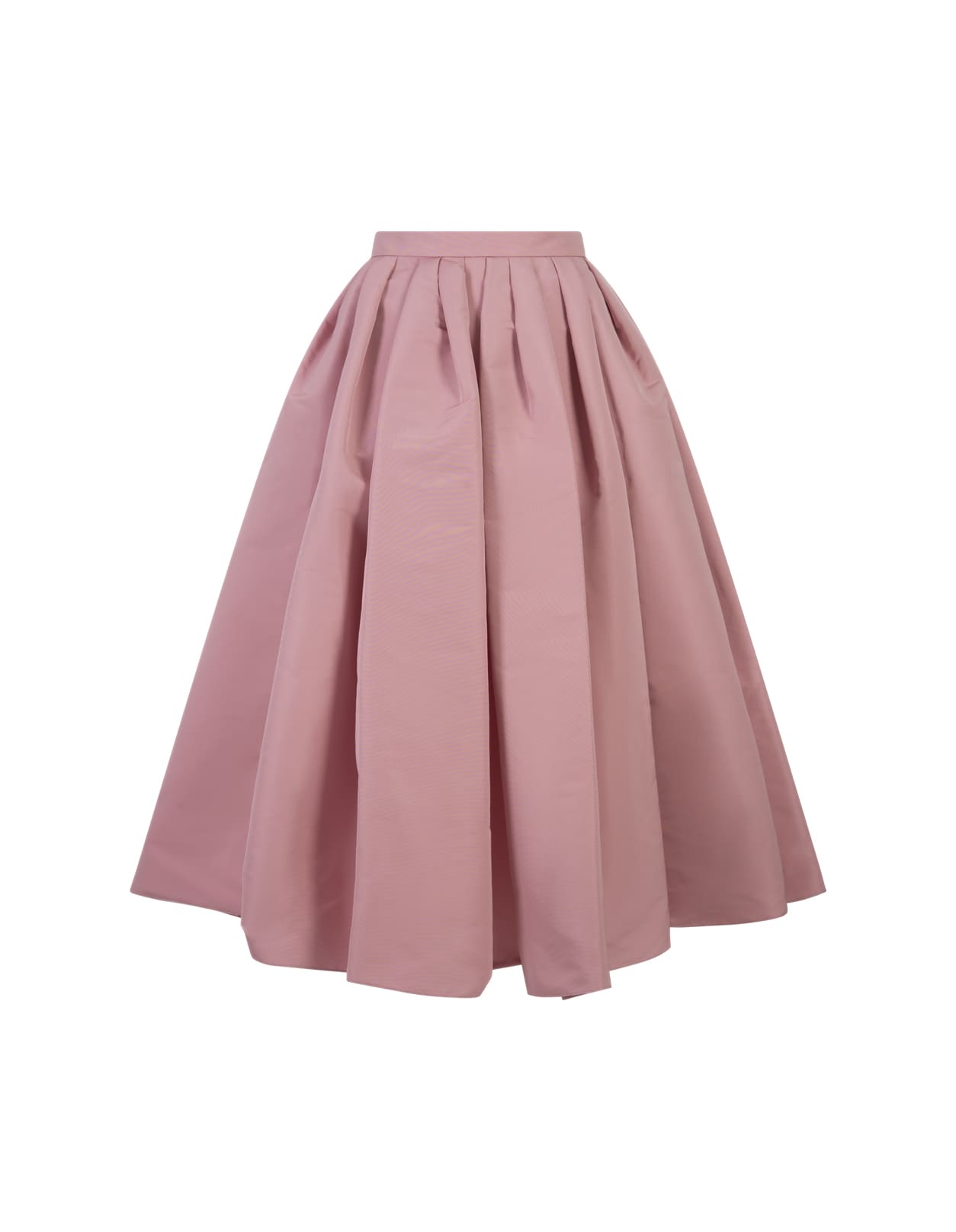 Alexander Mcqueen Light Pink Curled Midi Skirt