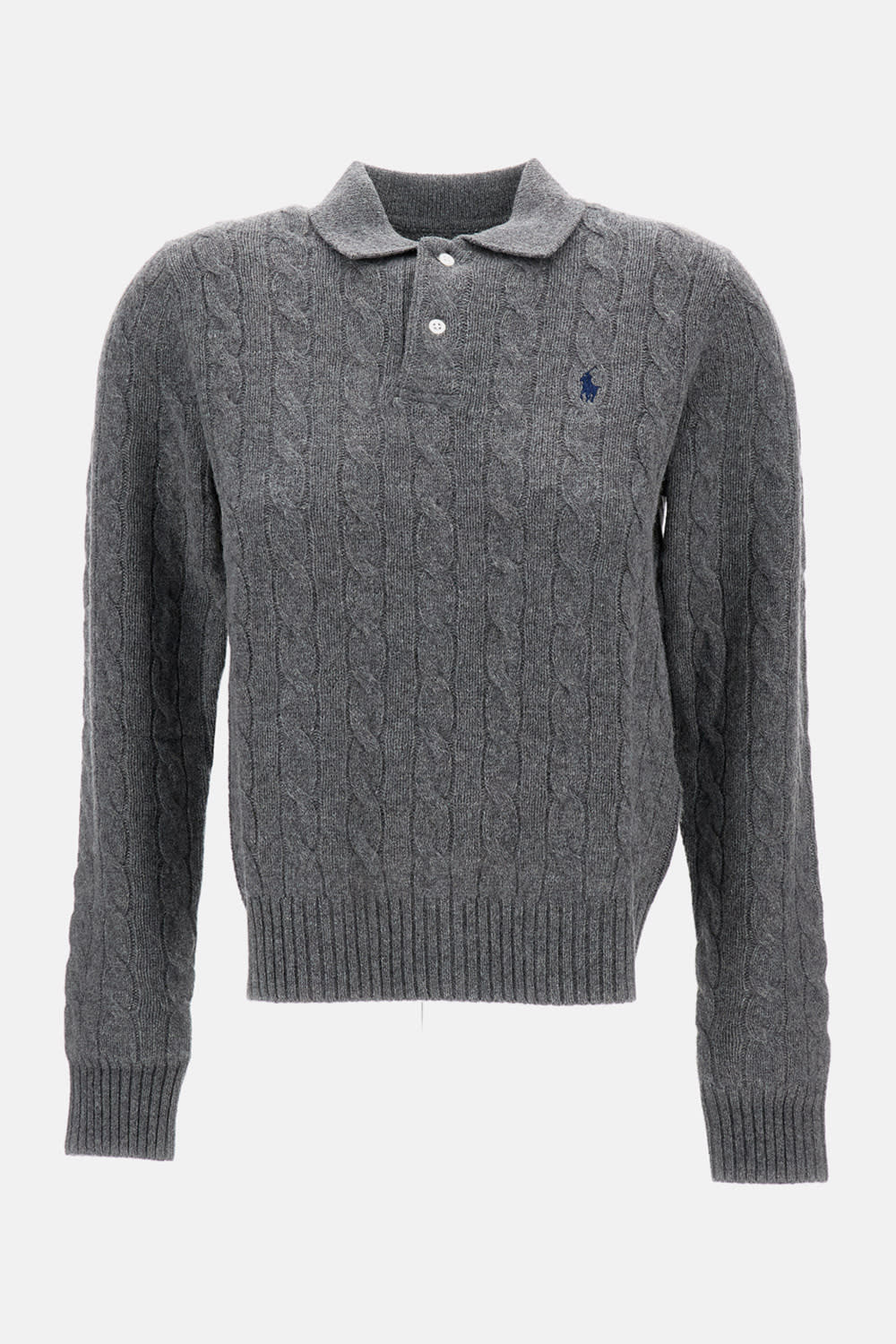 Polo Ralph Lauren Long Sleeved Polo Knitwear In Gray
