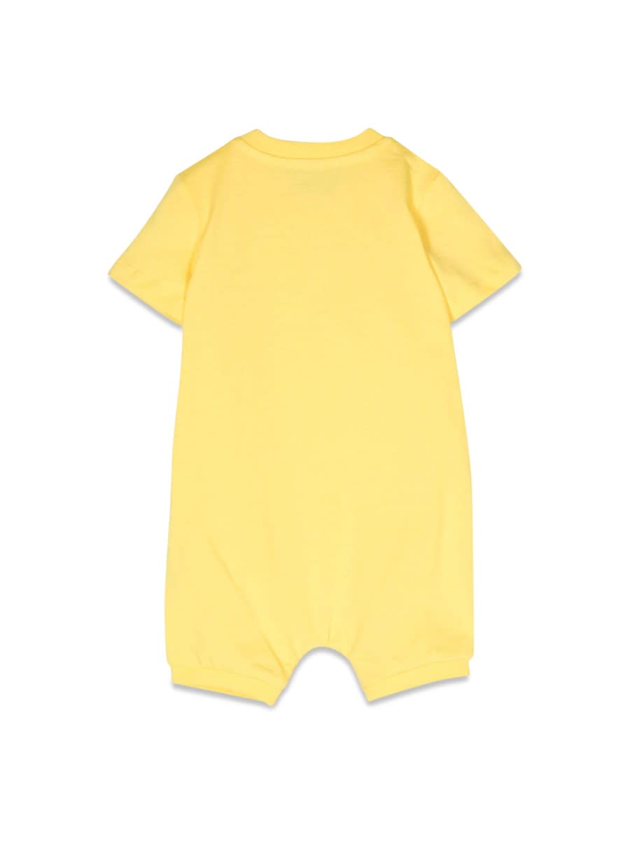 Shop Moschino Romper With Giftbox In Yellow