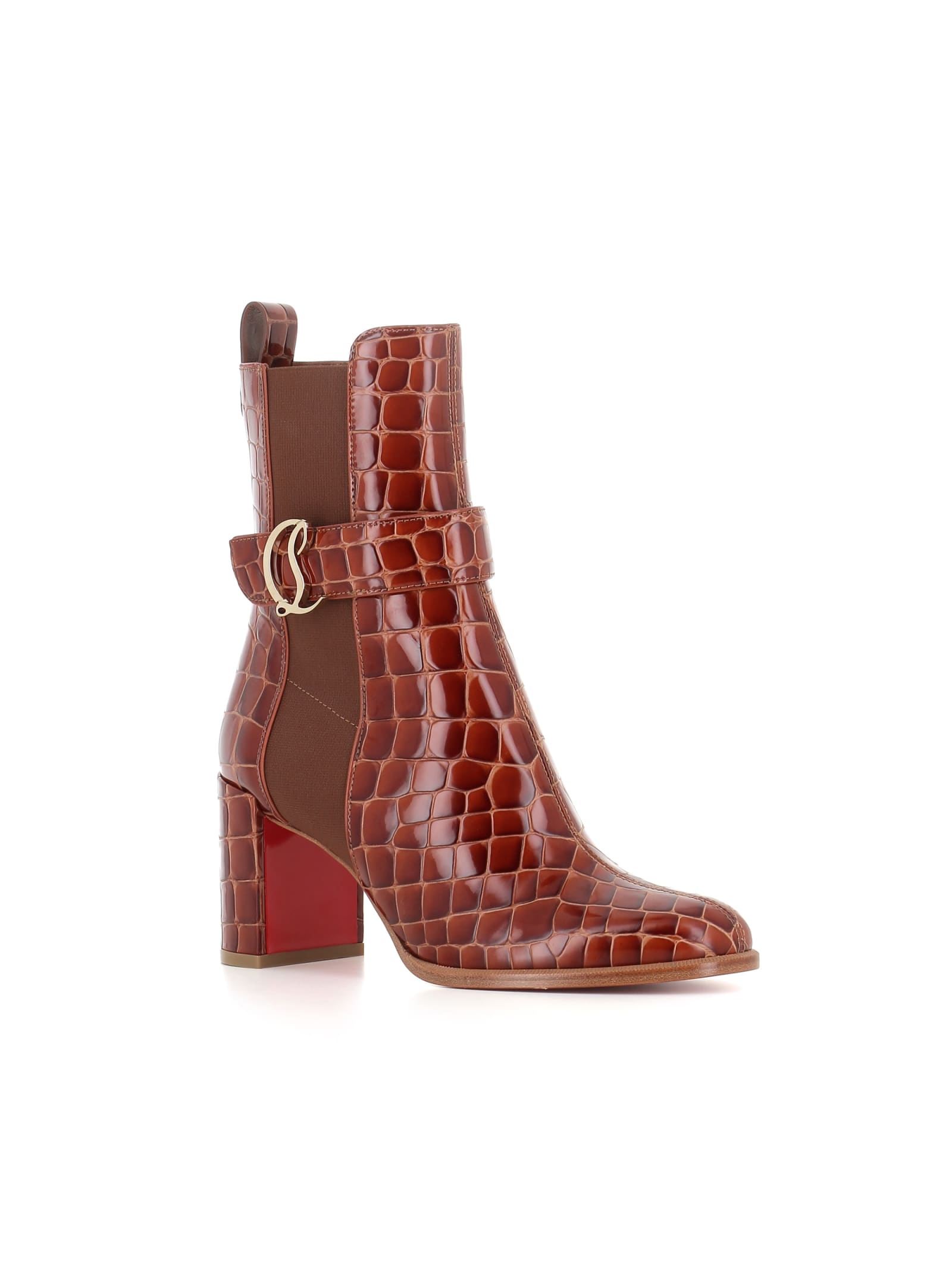 Shop Christian Louboutin Chelsea Cl Chelsea Booty 70 In Cognac