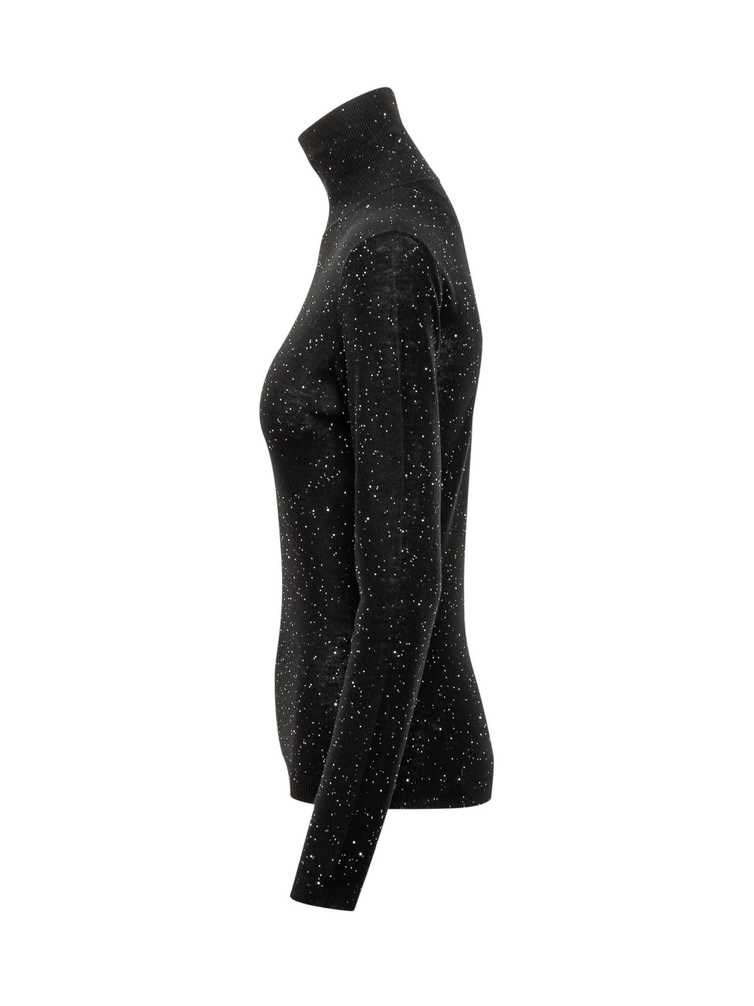 Shop Fabiana Filippi Glitter Sweater In Nero