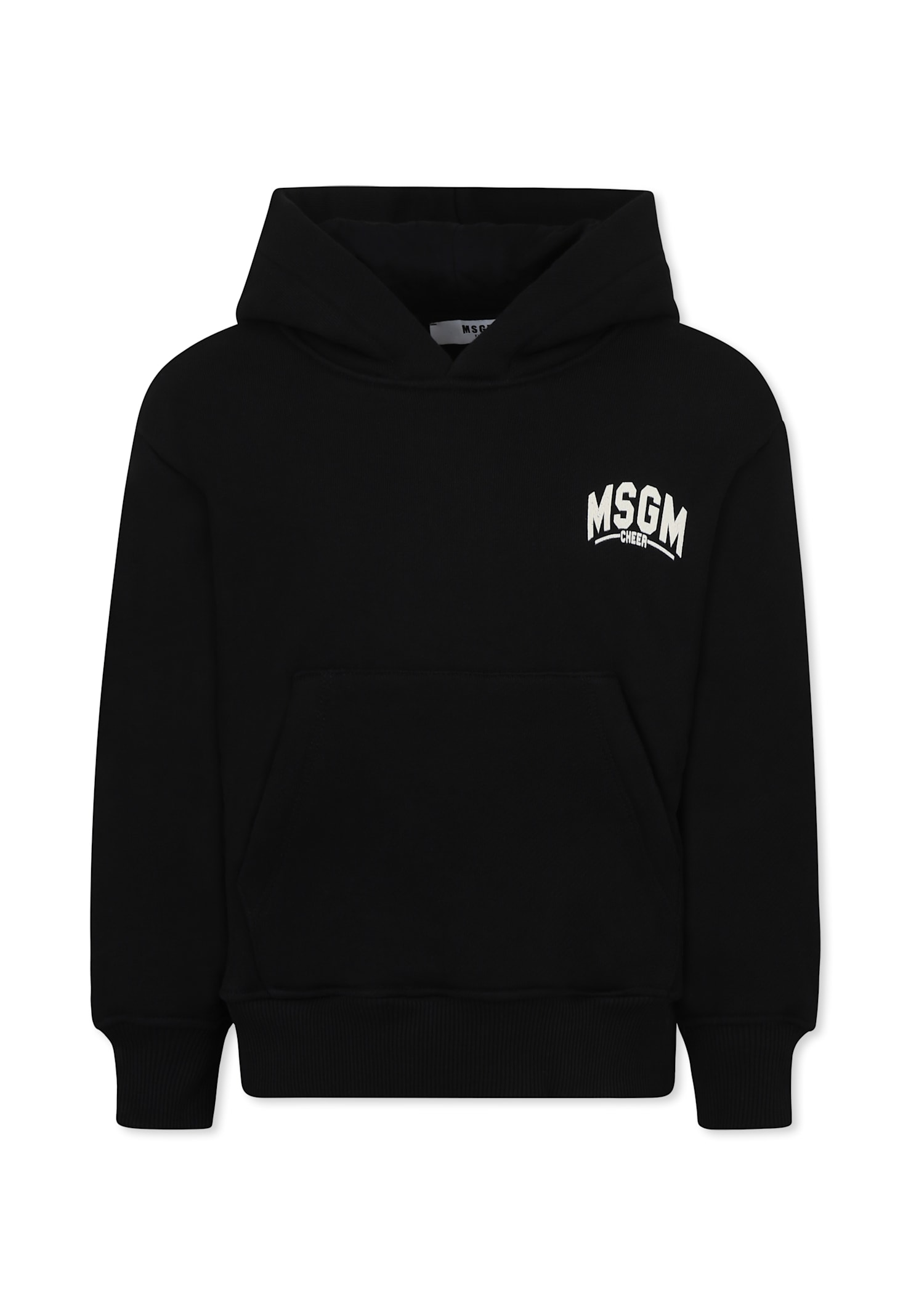 Msgm Black Sweatshirt For Boy With Logo In Black
