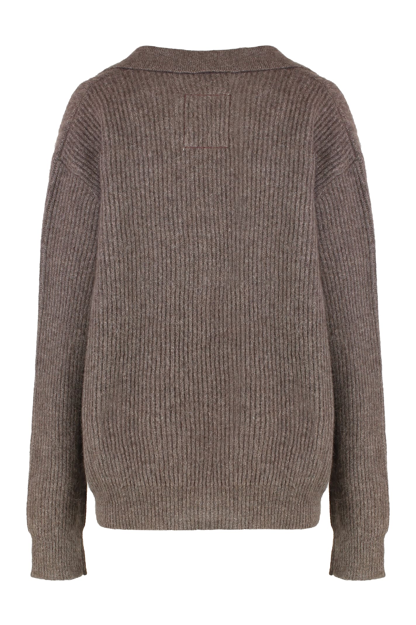 Uma Wang Sweater In Knit With V-neck. In Brown
