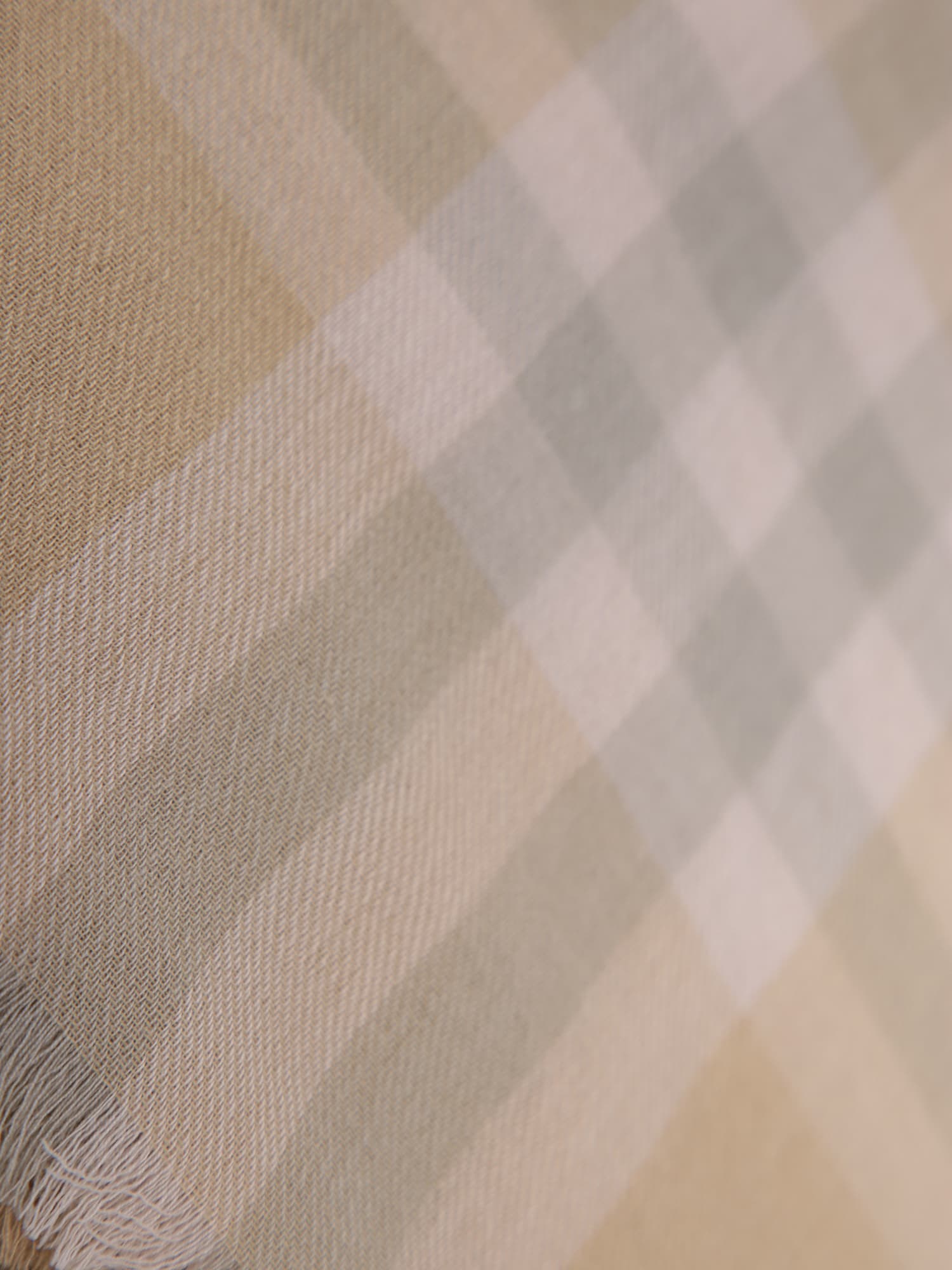 Shop Burberry Check Pastel Yellow Scarf In Beige