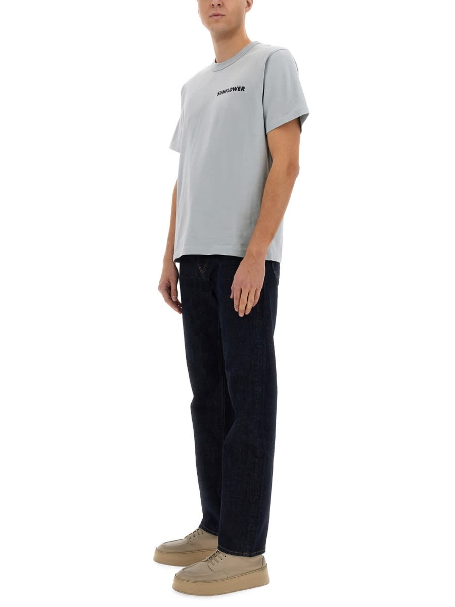 Sunflower T-shirt With Logo In Baby Blue