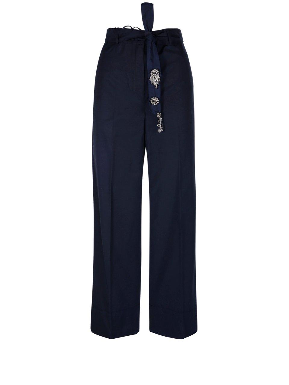 Shop 's Max Mara Belted Straight Leg Pants In Blu