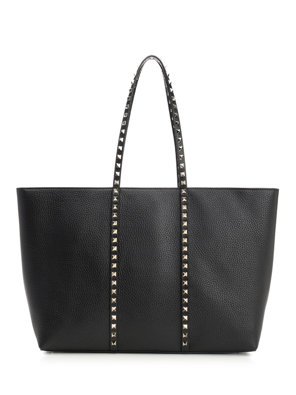 Valentino Rockstud Medium Shopping Bag In Black