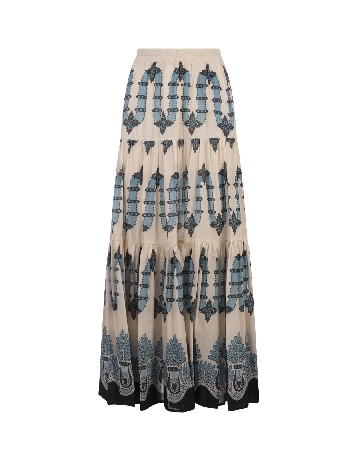Big Skirt In Scirocco Placée Ivory In Summer Poplin