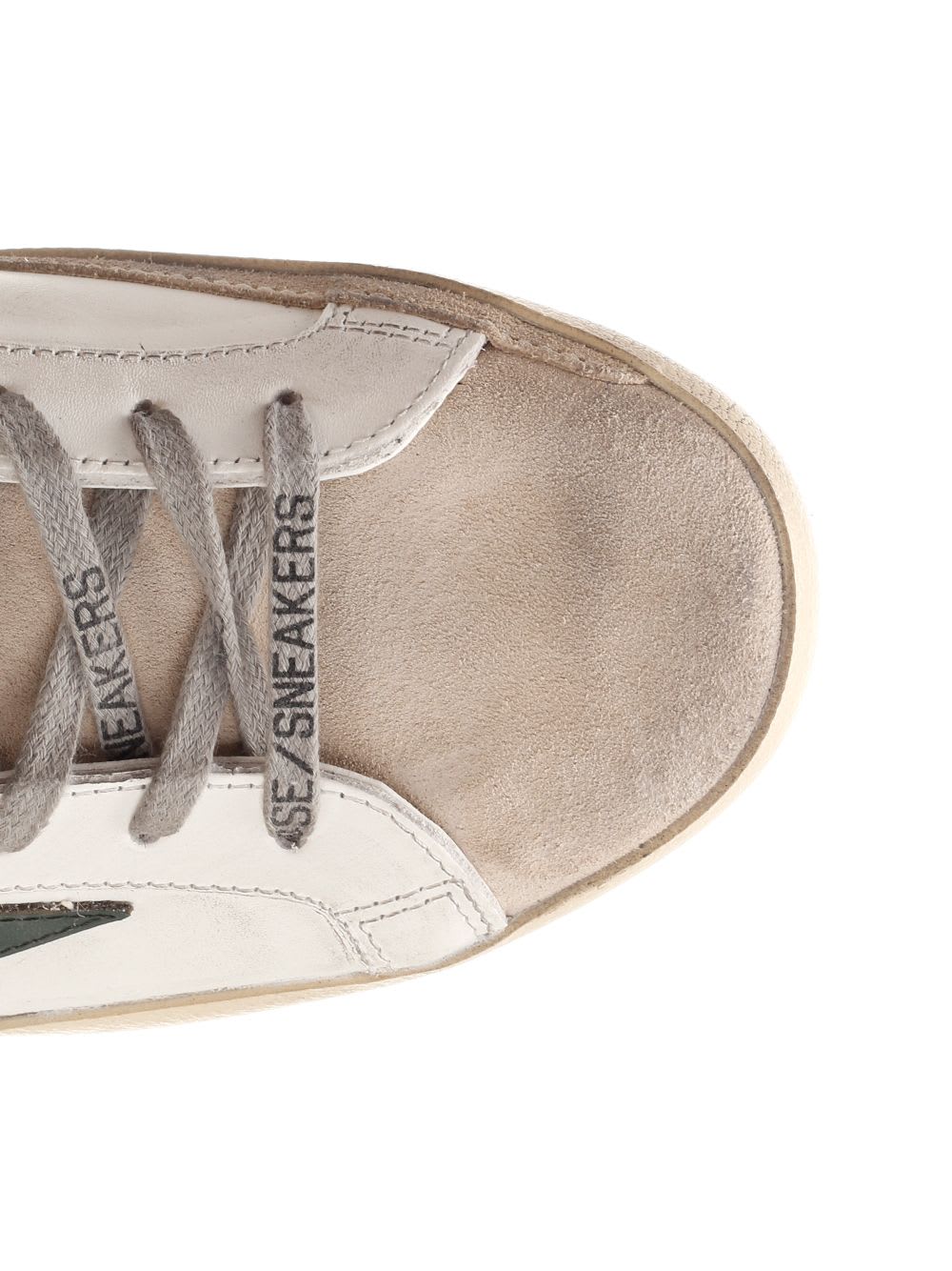 Shop Golden Goose Super Star Sneakers In White/seedpearl/green/brown