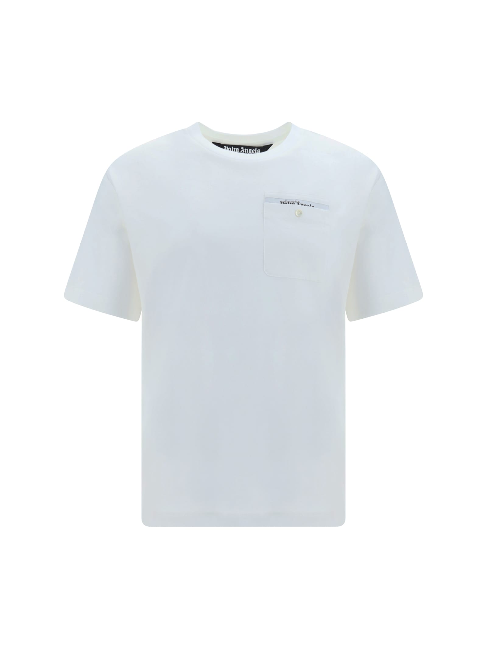 Palm Angels Embroidered-logo Crew-neck T-shirt In White
