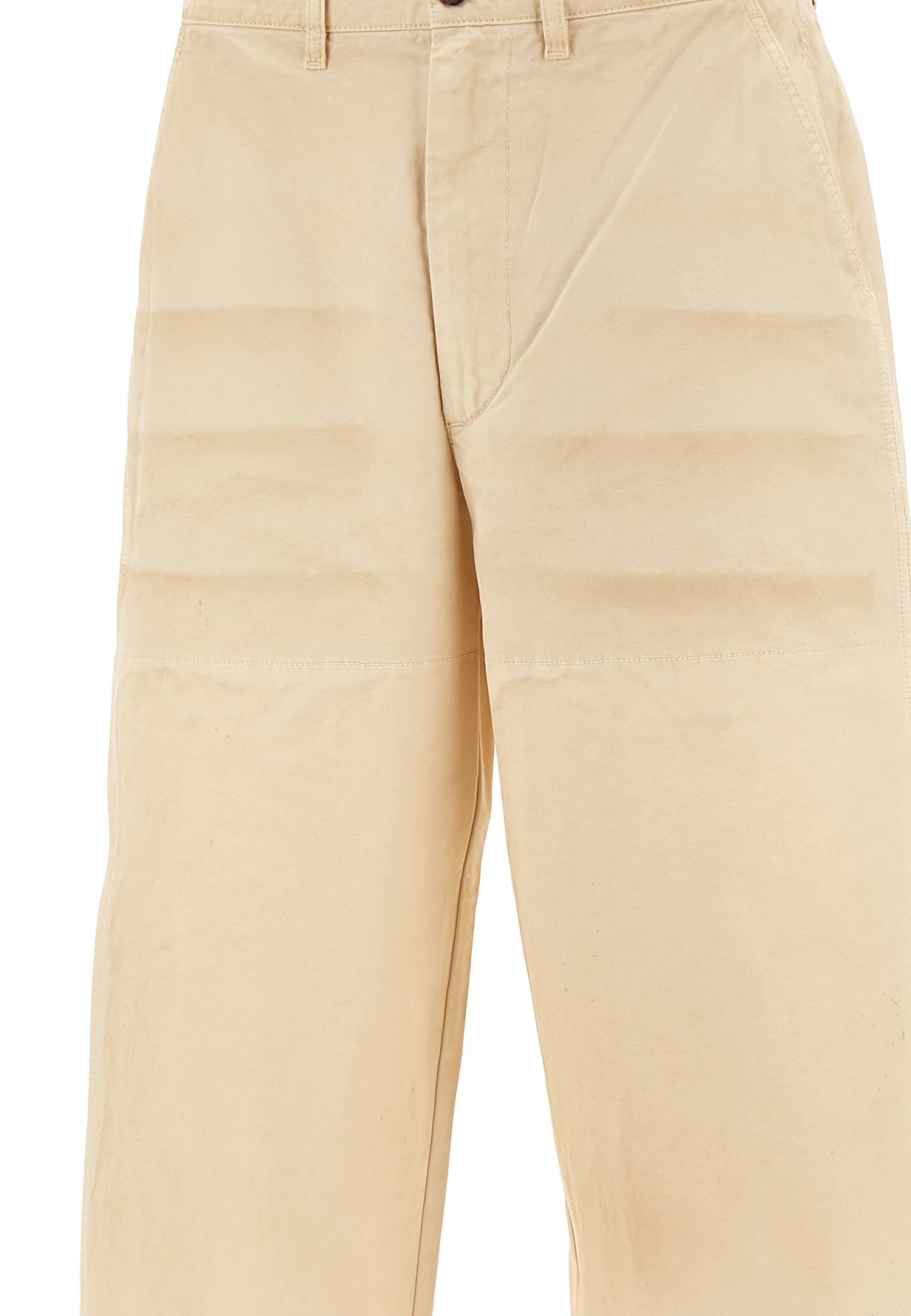 Shop Golden Goose Lorainne Chino Cotton Trousers In Beige