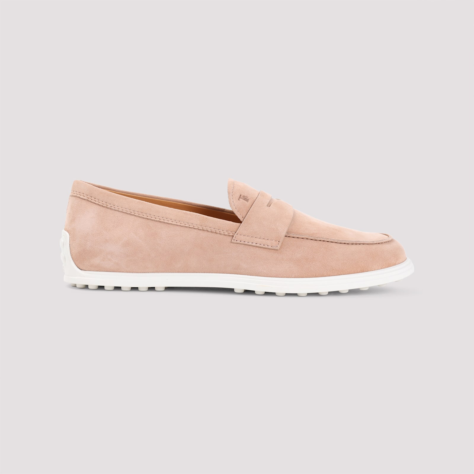 Tod's Suede Leather Loafers In Beige Rosato