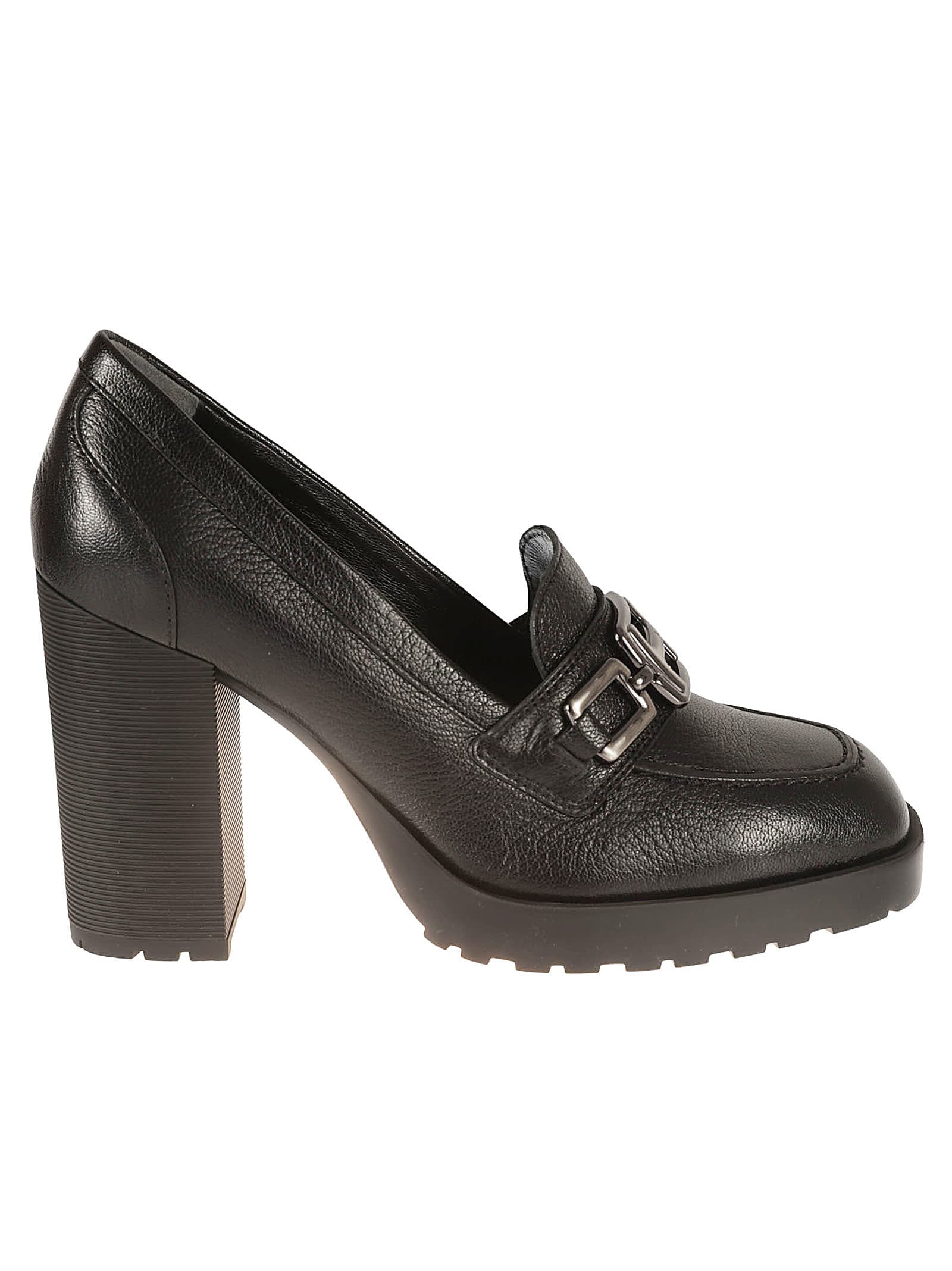 Shop Hogan H623 Loafers In Black