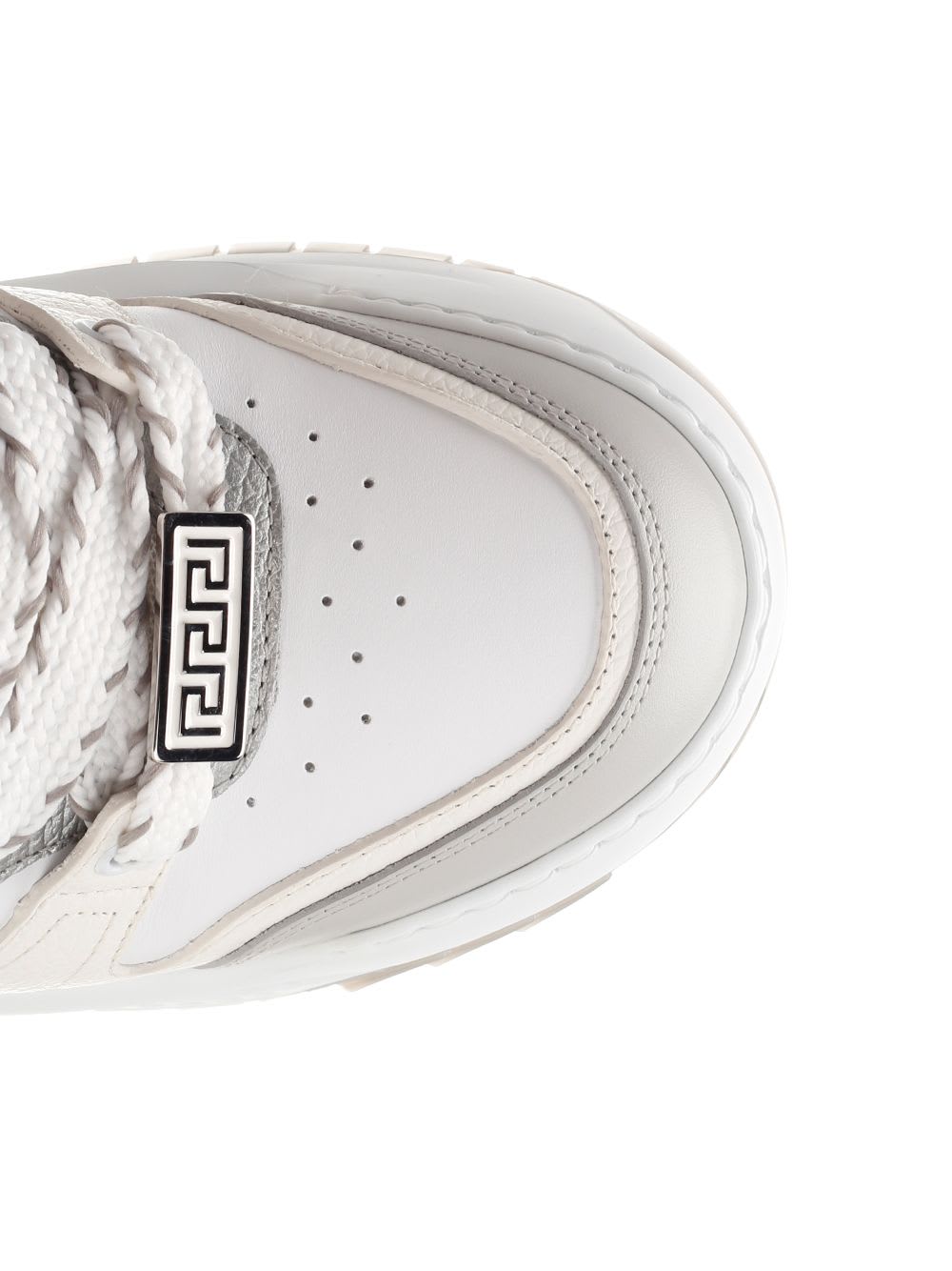 Shop Versace Odissea Sneakers In P Grigio Nero Palladio