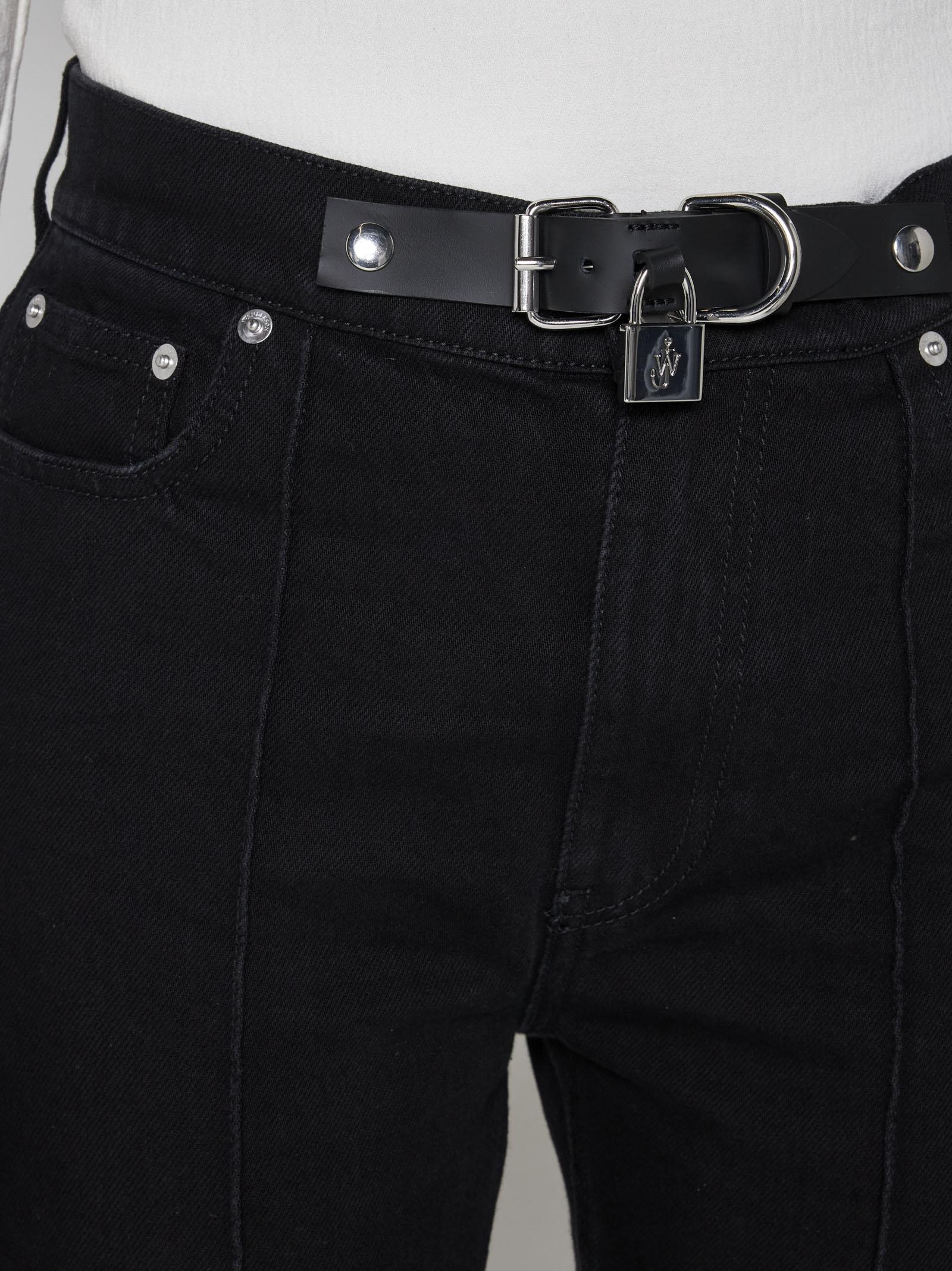 Shop Jw Anderson Padlock Strap Slim-fit Jeans In Black