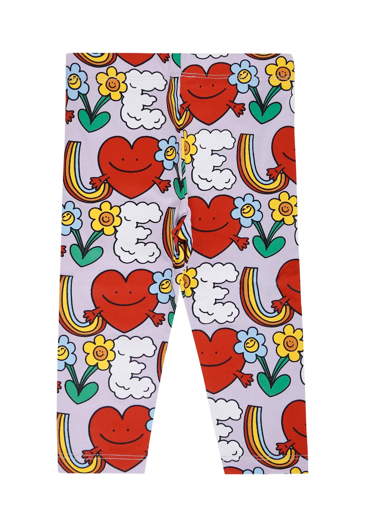 Stella Mccartney Lilac Leggings For Baby Girl With Flowers In Multi