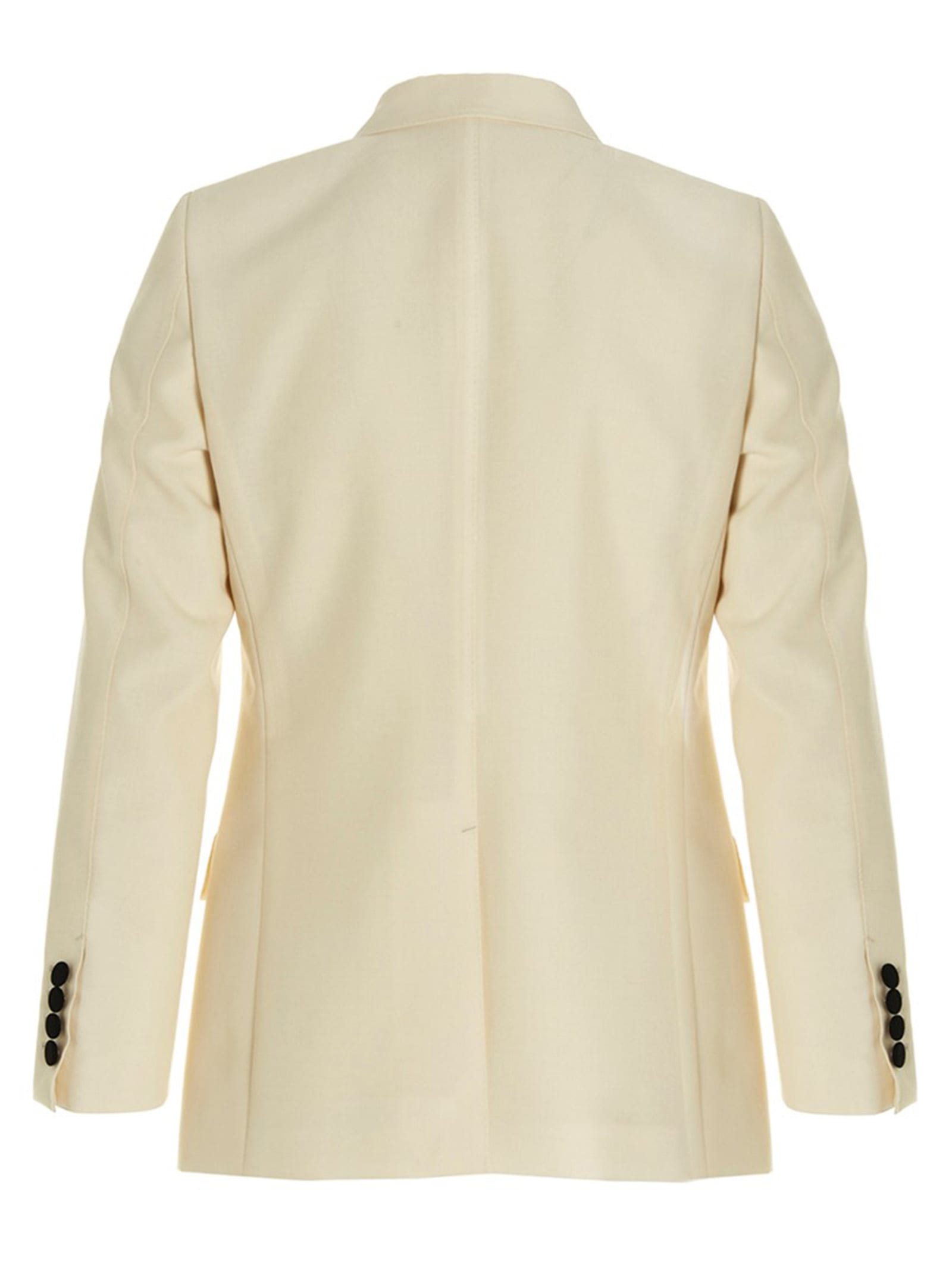 Shop Gucci Mohair Wool Double Breast Blazer Jacket In White/black