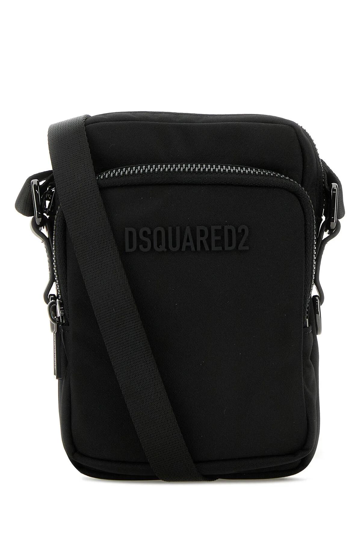 Shop Dsquared2 Black Canvas Urban Crossbody Bag