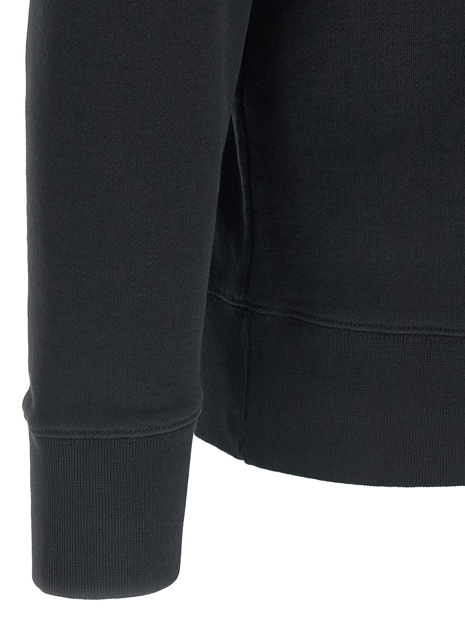 Maison Kitsuné Cotton Sweatshirt Featuring Fox Head Design In Black