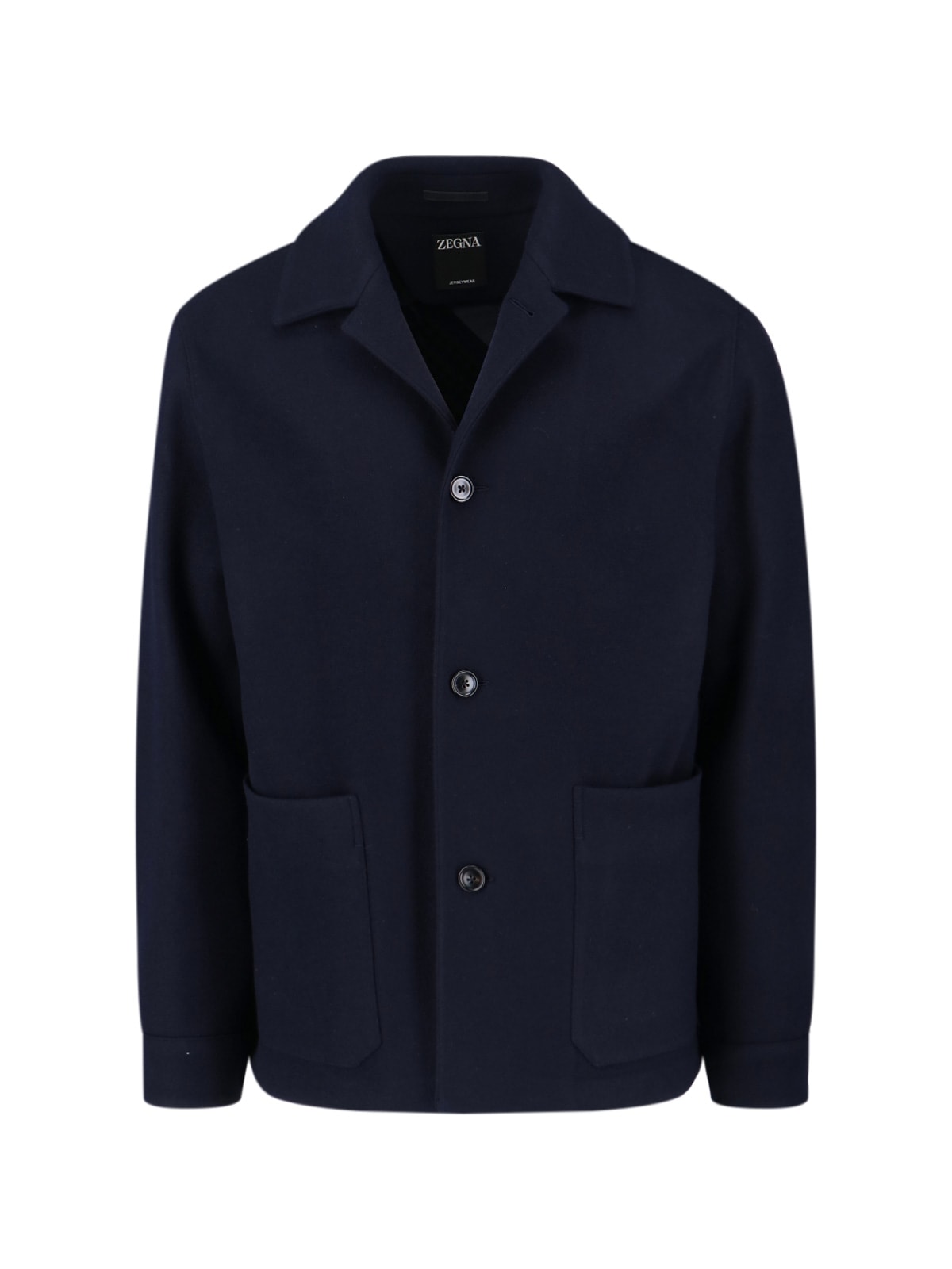 Zegna Wool And Cashmere Blend Shirt Jacket In Blue