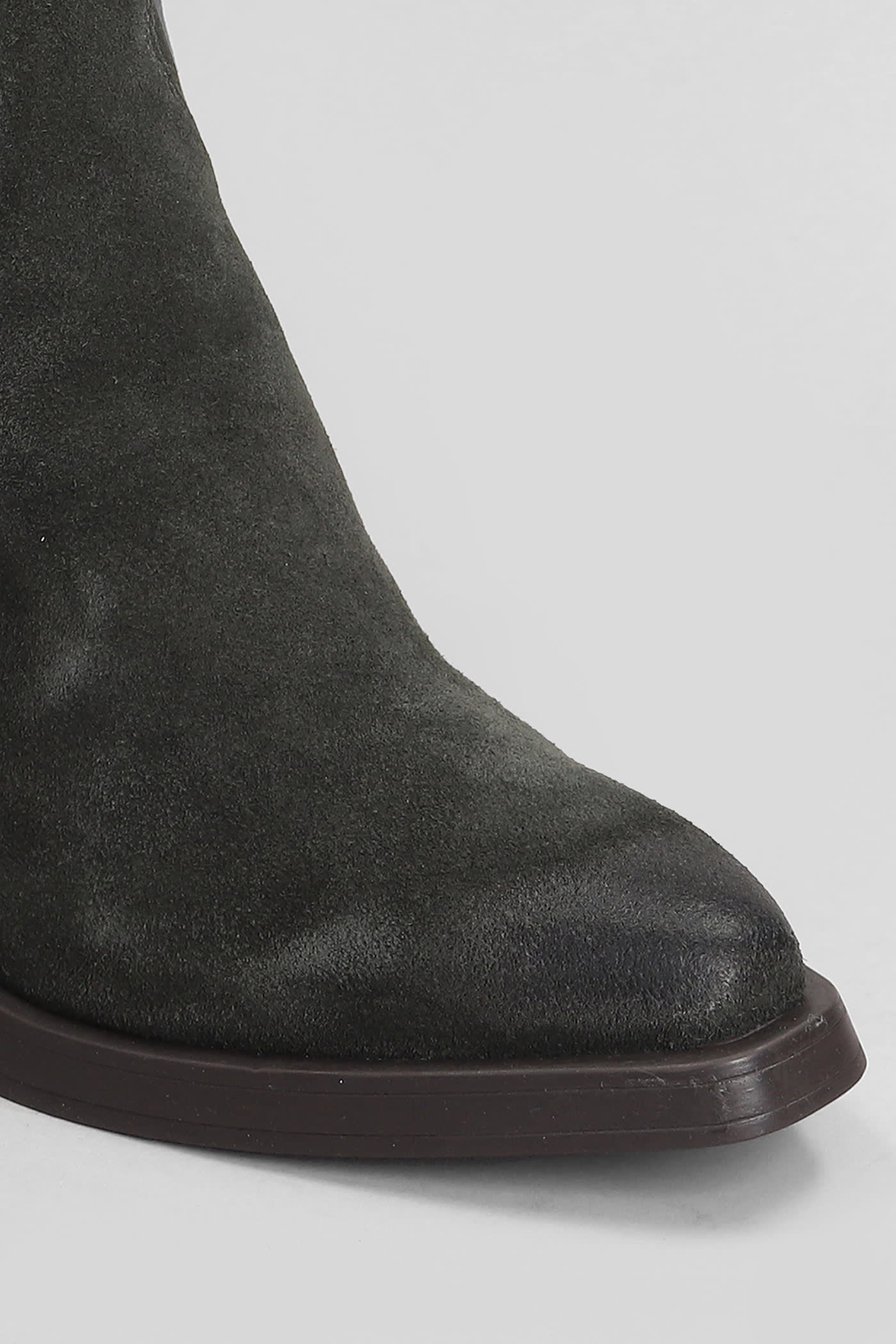 Shop Ash Judy Texan Ankle Boots In Grey Suede