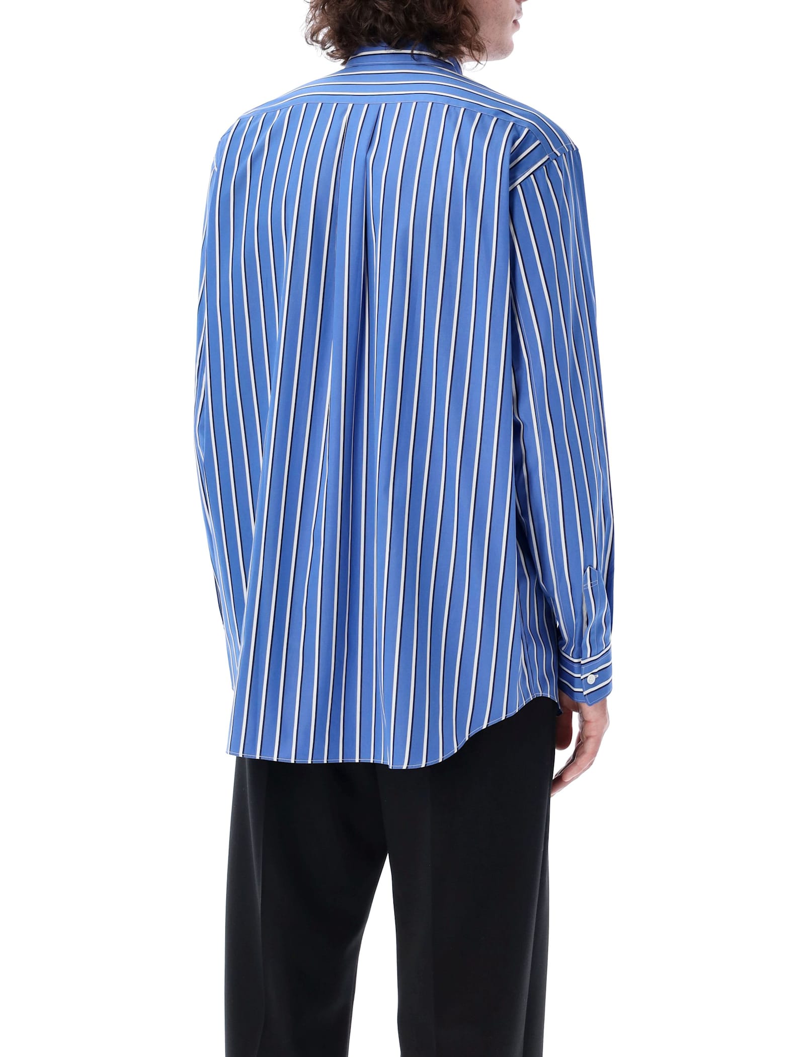 Shop Comme Des Garçons Shirt Stripes Shirt In Blu Stripes