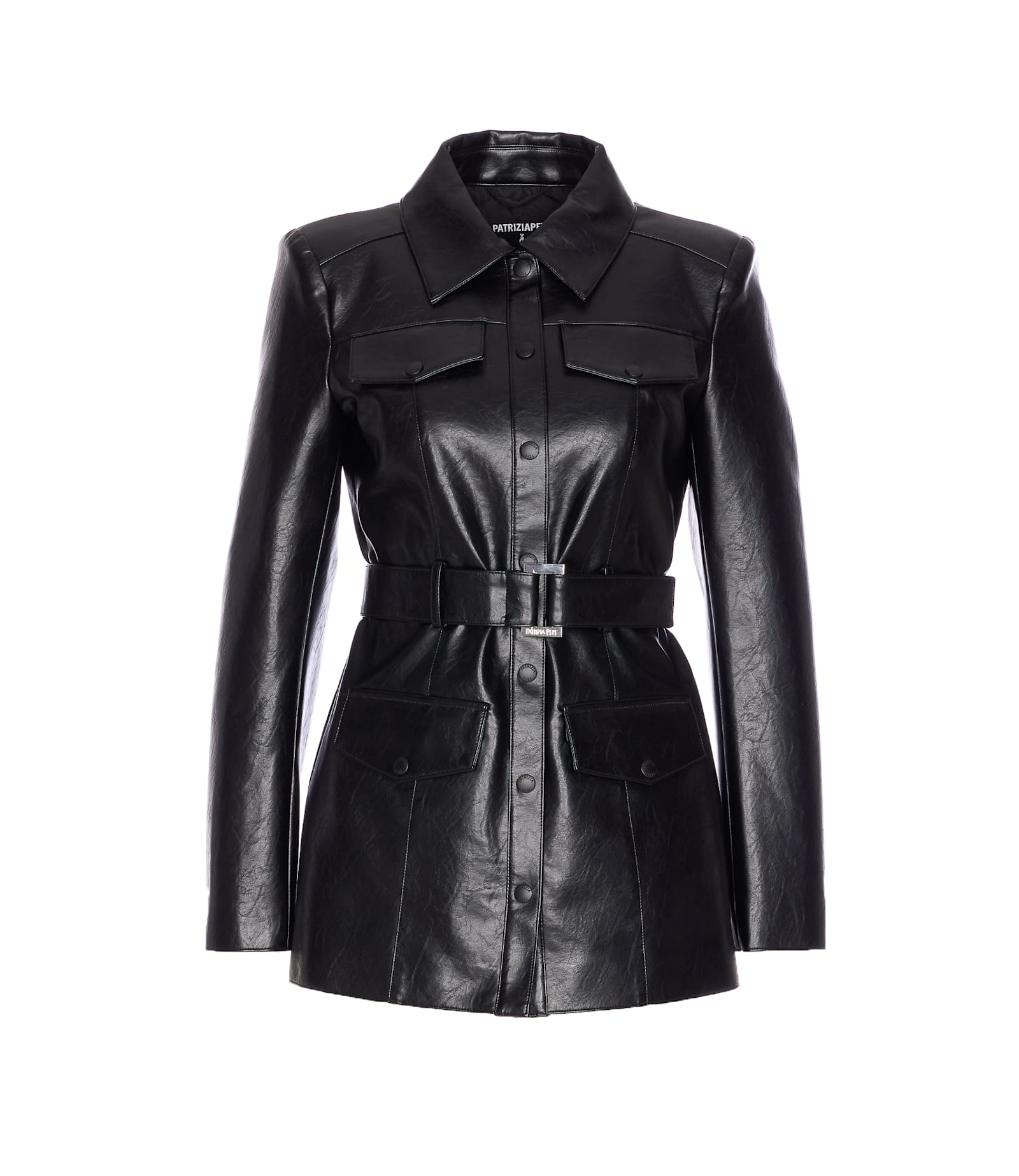 Patrizia Pepe Black Jacket Frontal Buttons Closure In Black