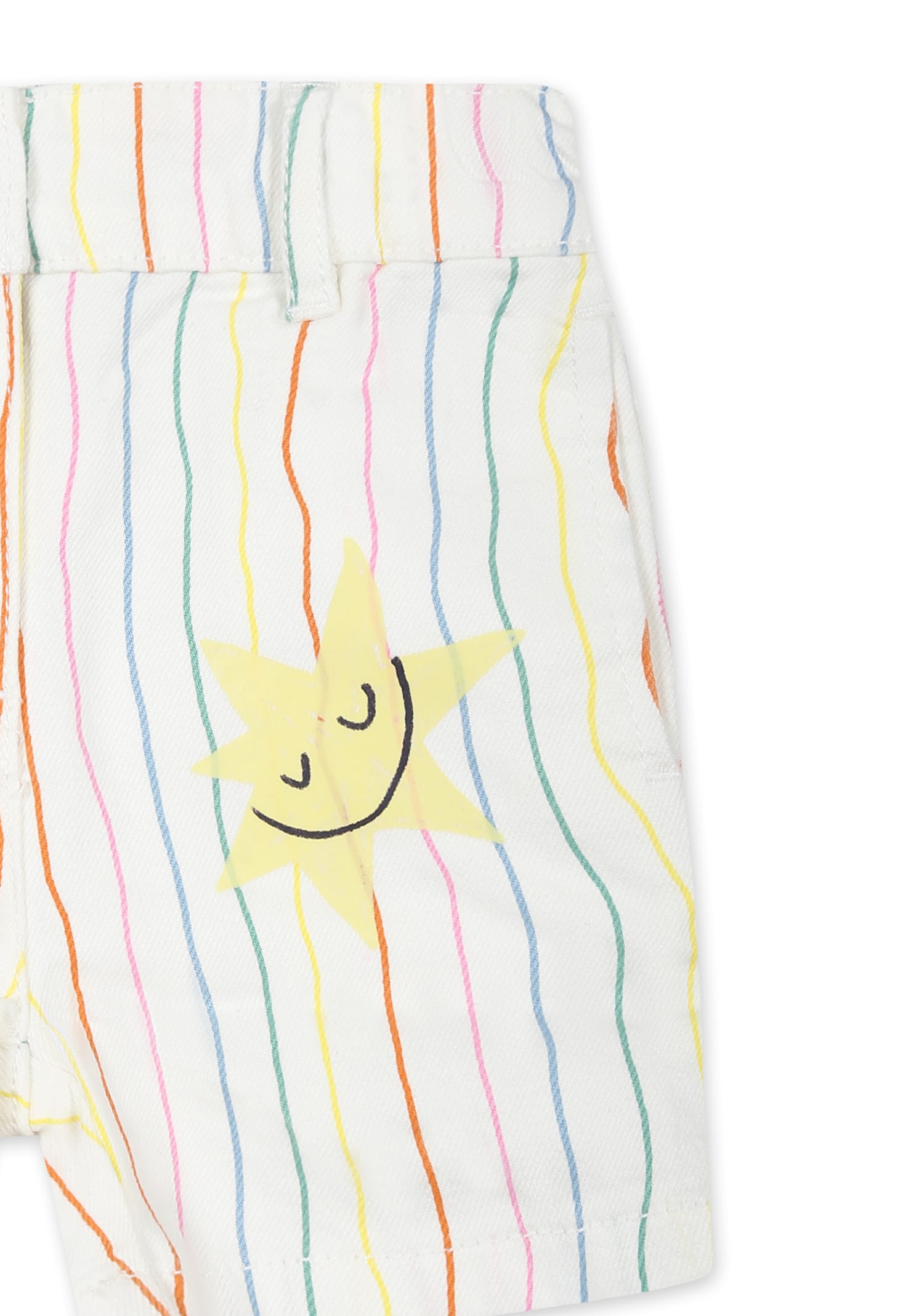 Shop Stella Mccartney White Shorts For Baby Girl With Ice Cream