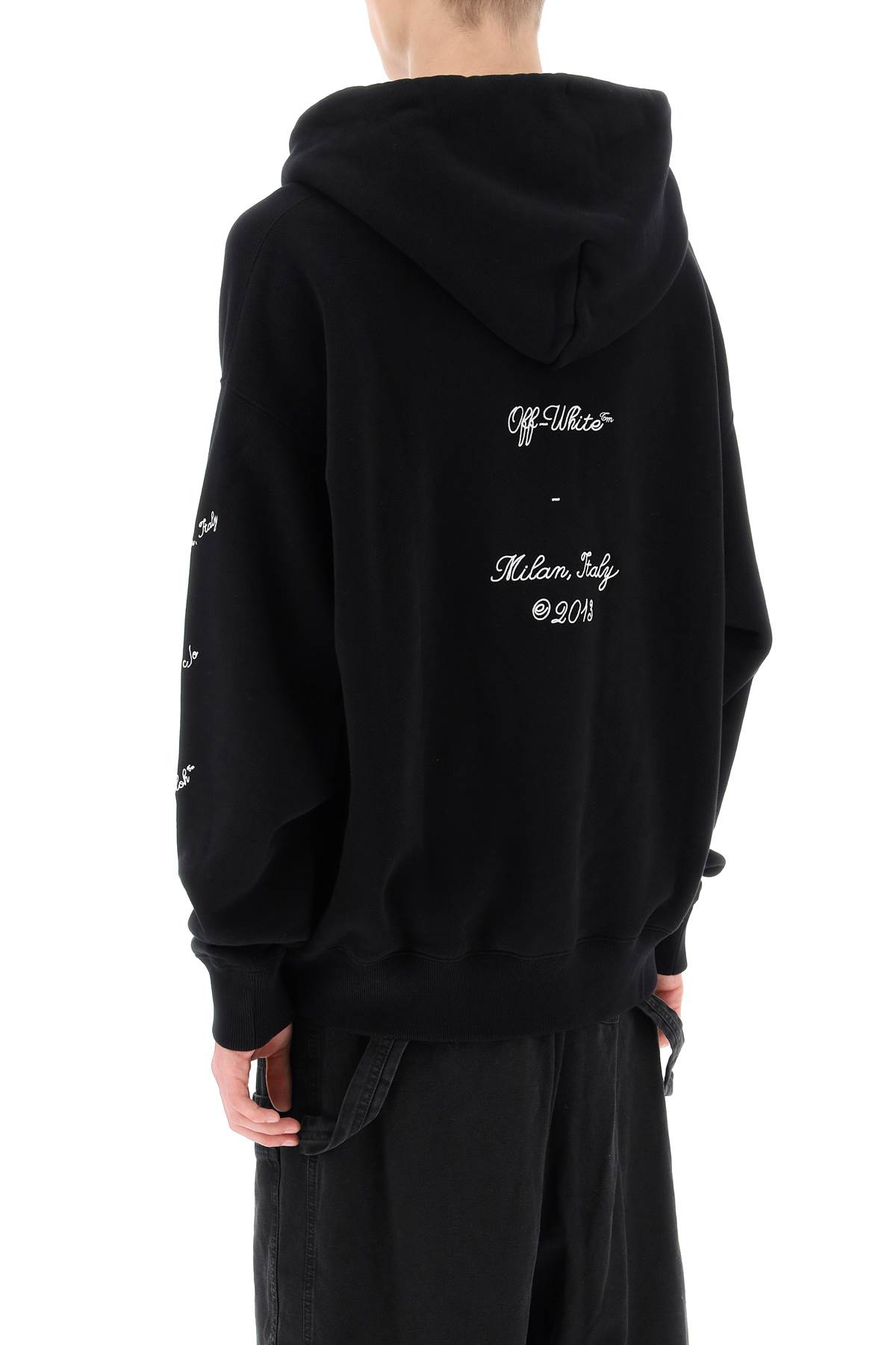 Shop Off-white Skate Hoodie With 23 Logo In Nero/bianco