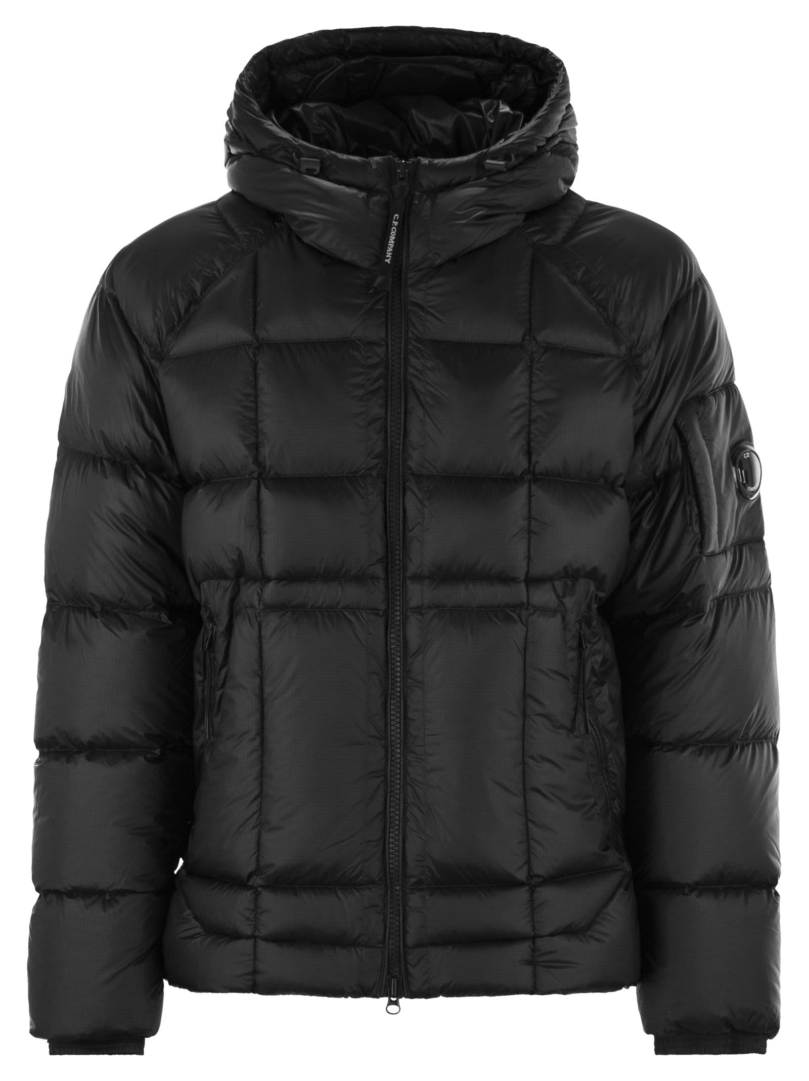 Shop C.p. Company D.d. Shell Hooded Medium Down Jacket In Nero