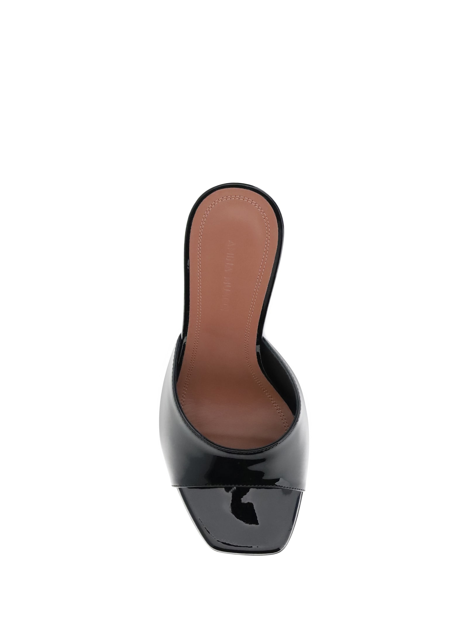 Amina Muaddi Lupita' Suede Heeled Slip Ons In Black
