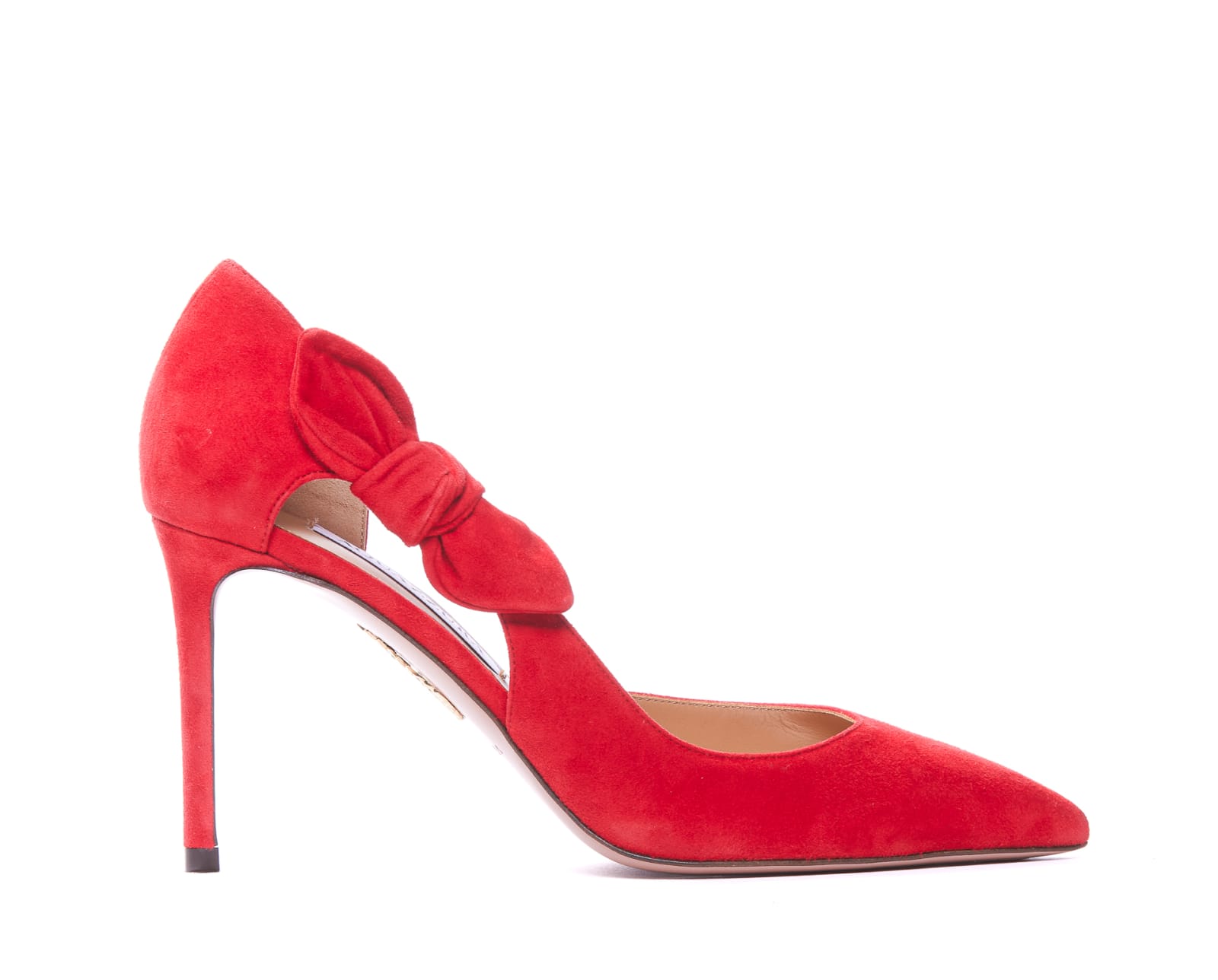 Shop Aquazzura Very Bow Tie Pumps In Red