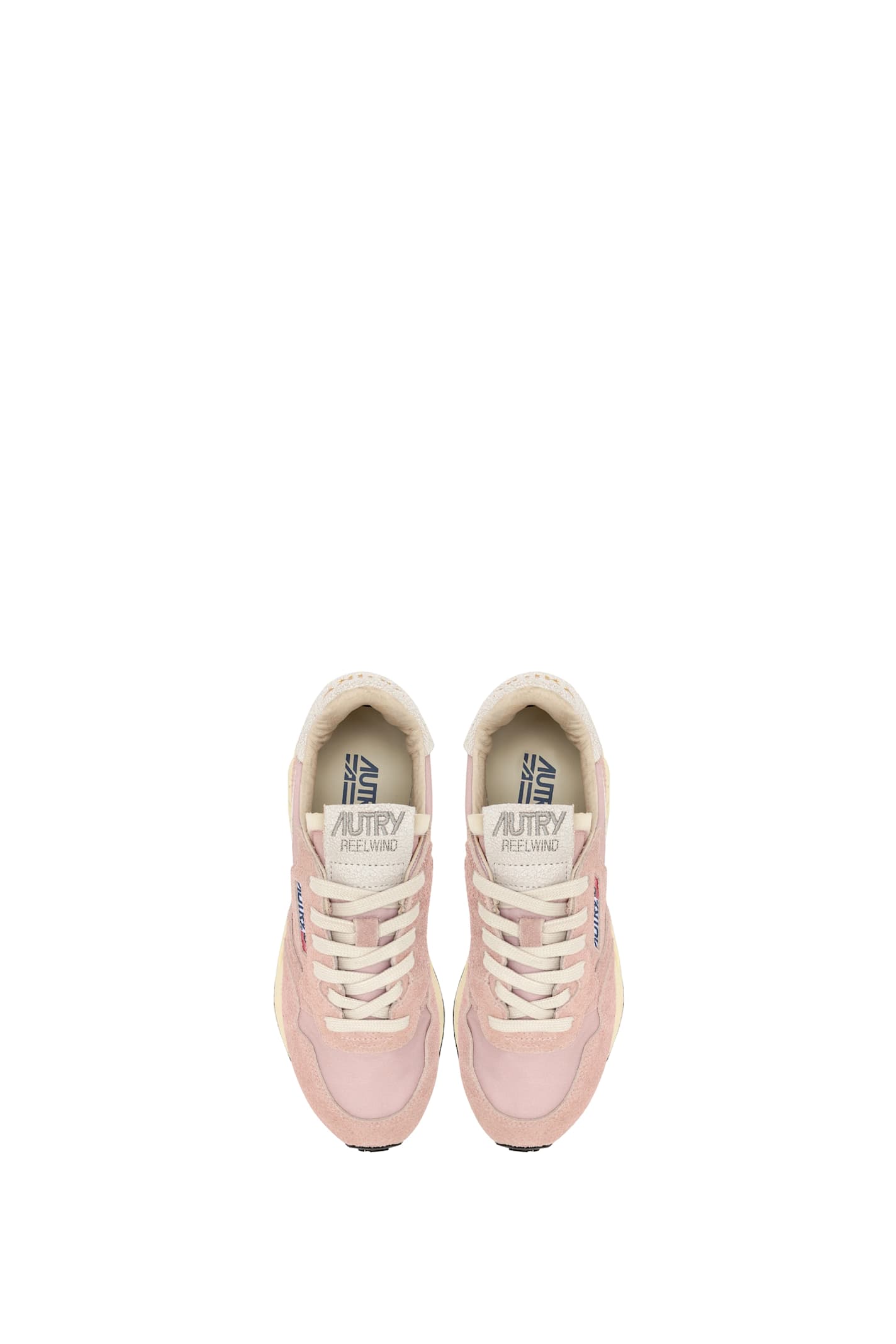 Autry Low Sneaker With Suede Panels And Rubber Sole In Pink