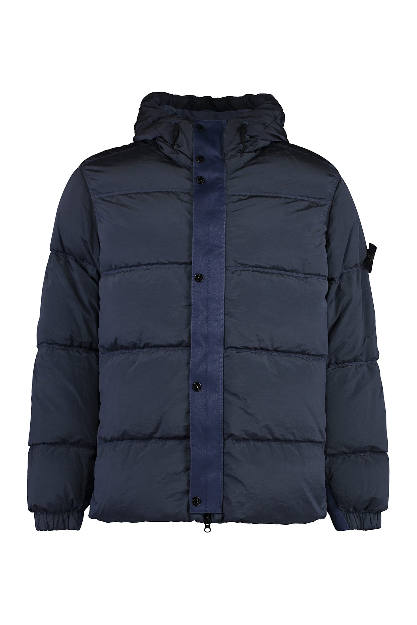 Hooded Techno Fabric Down Jacket