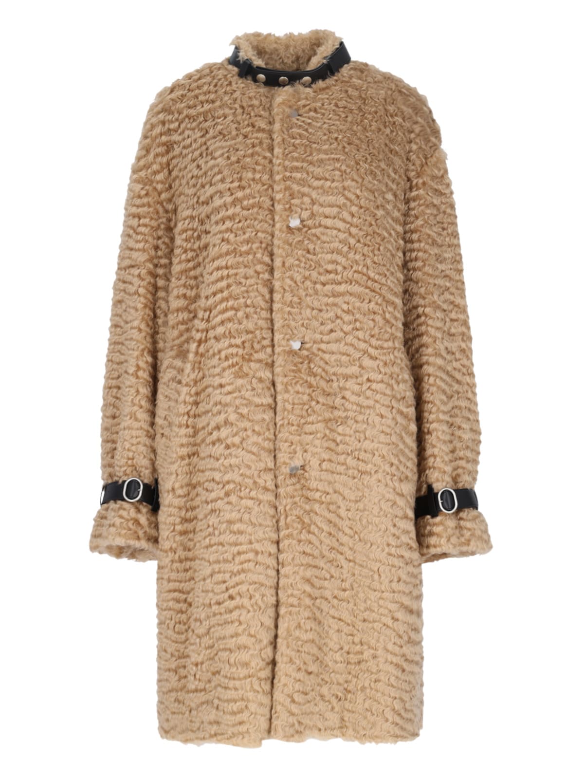 Shop Jil Sander Single-breasted Midi Coat In Beige