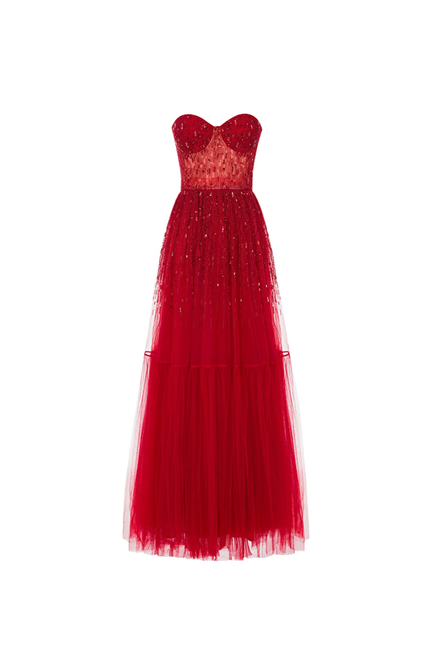 Elisabetta Franchi Dress With Sequins And Tulle Flounces