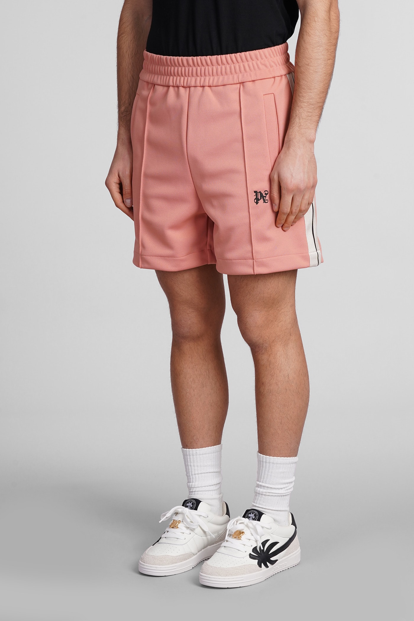 Shop Palm Angels Shorts In Rose-pink Polyester