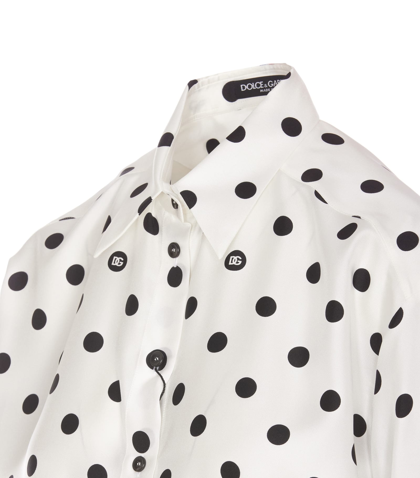 Shop Dolce & Gabbana Polka Dots Print Shirt In White