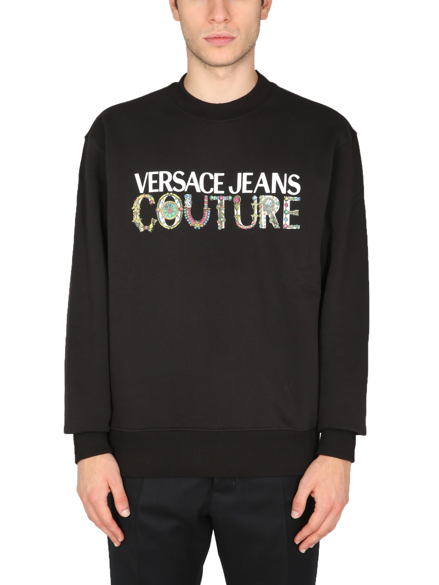 Sweatshirt With Bijoux Logo Versace