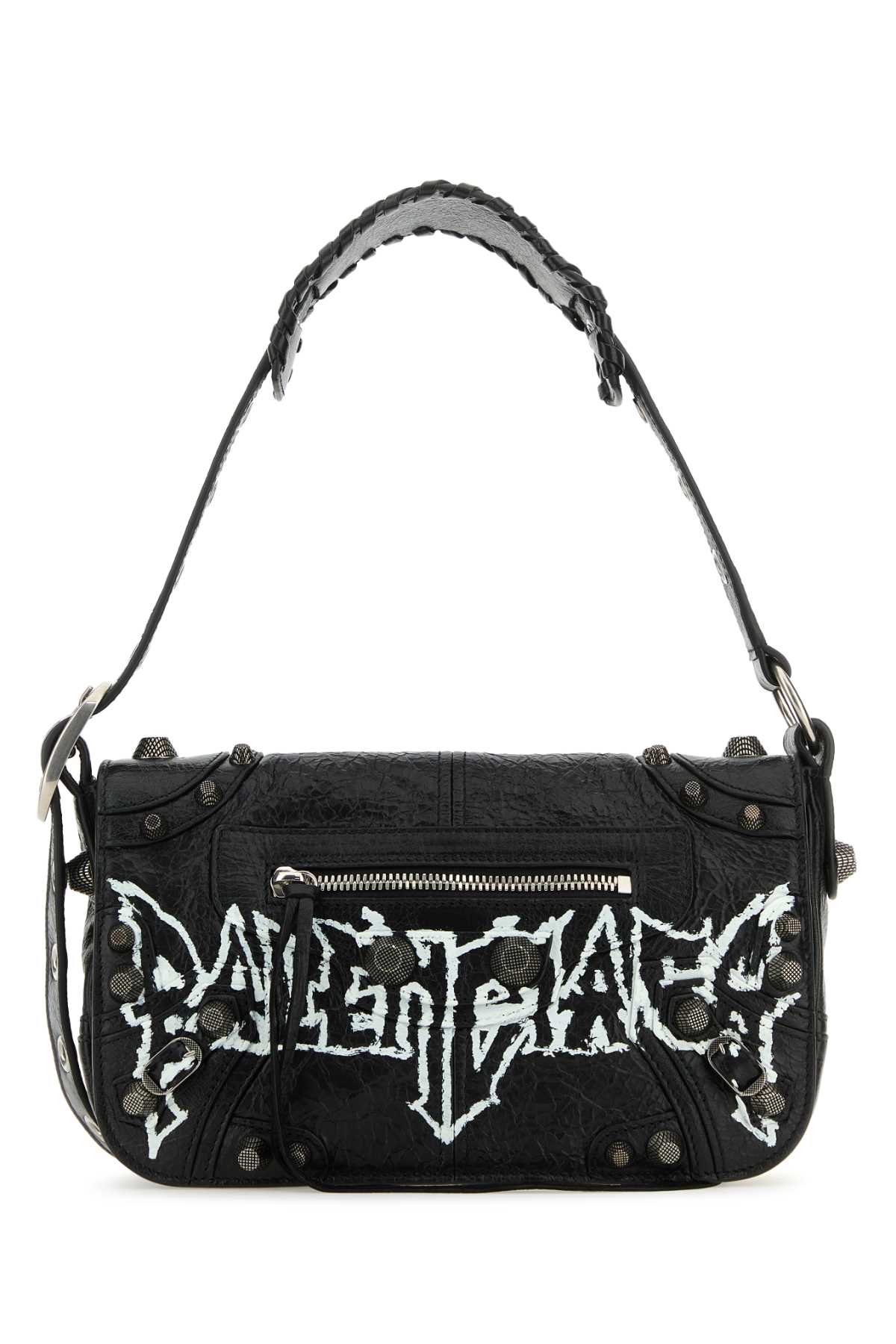 Black Leather Le Cagole Xs Diy Metal Crossbody Bag