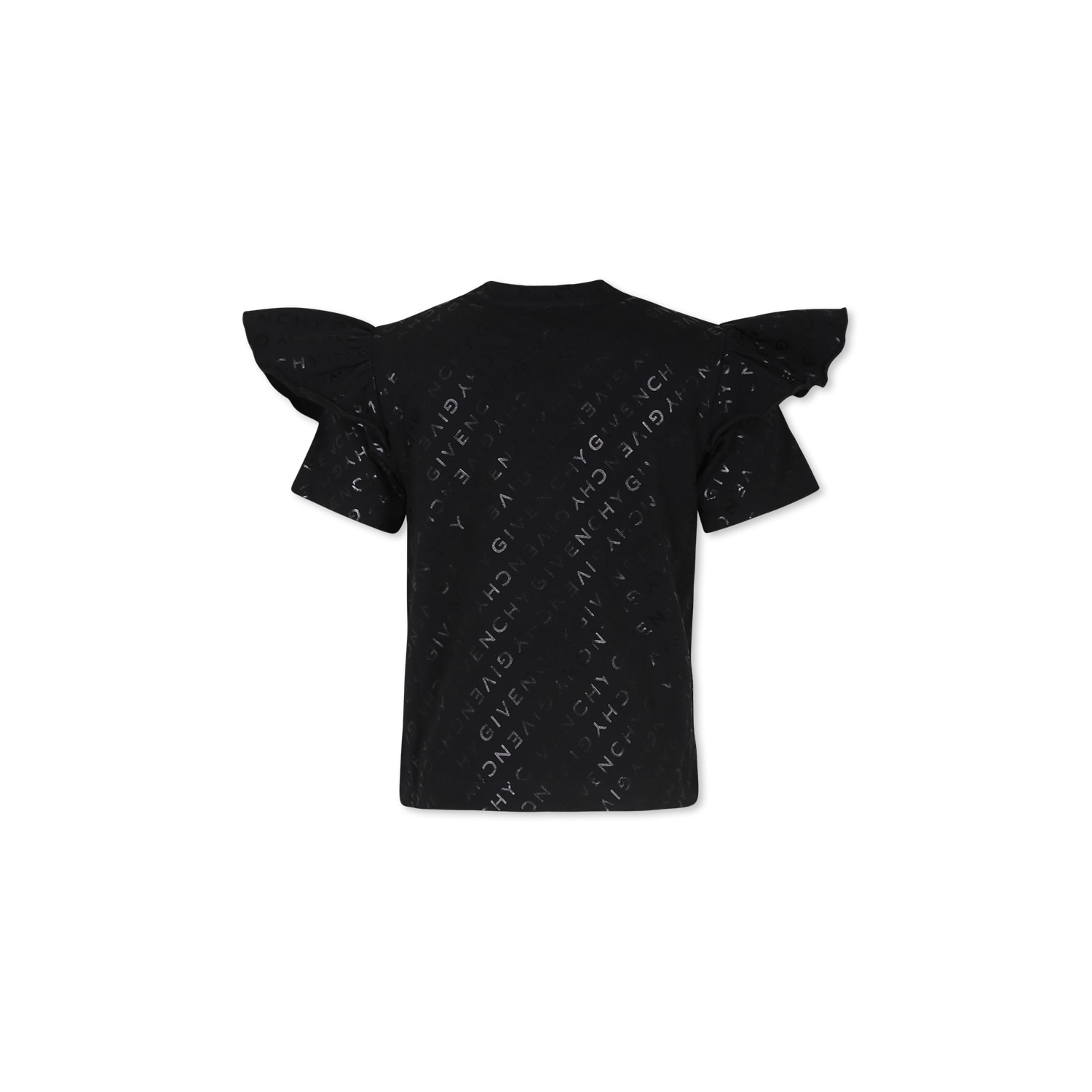 Shop Givenchy Black T-shirt For Girl With Logo In B Nero