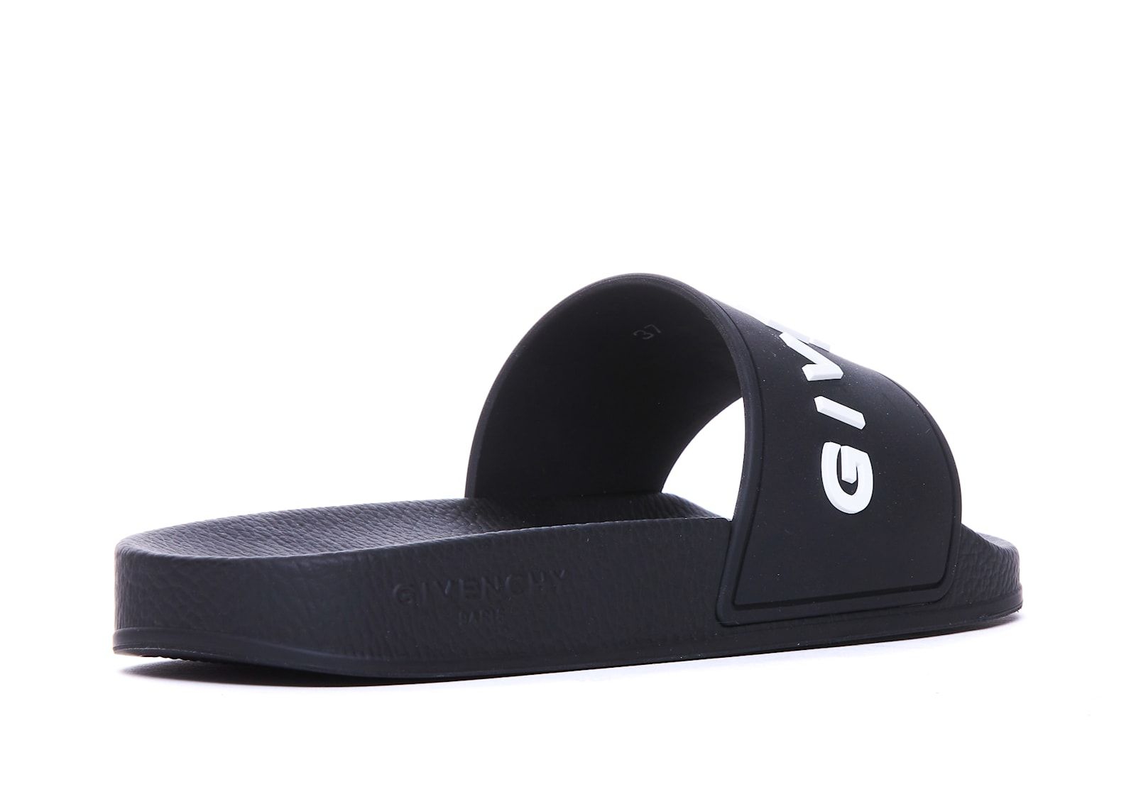 Shop Givenchy Paris Slide Sandals In Black