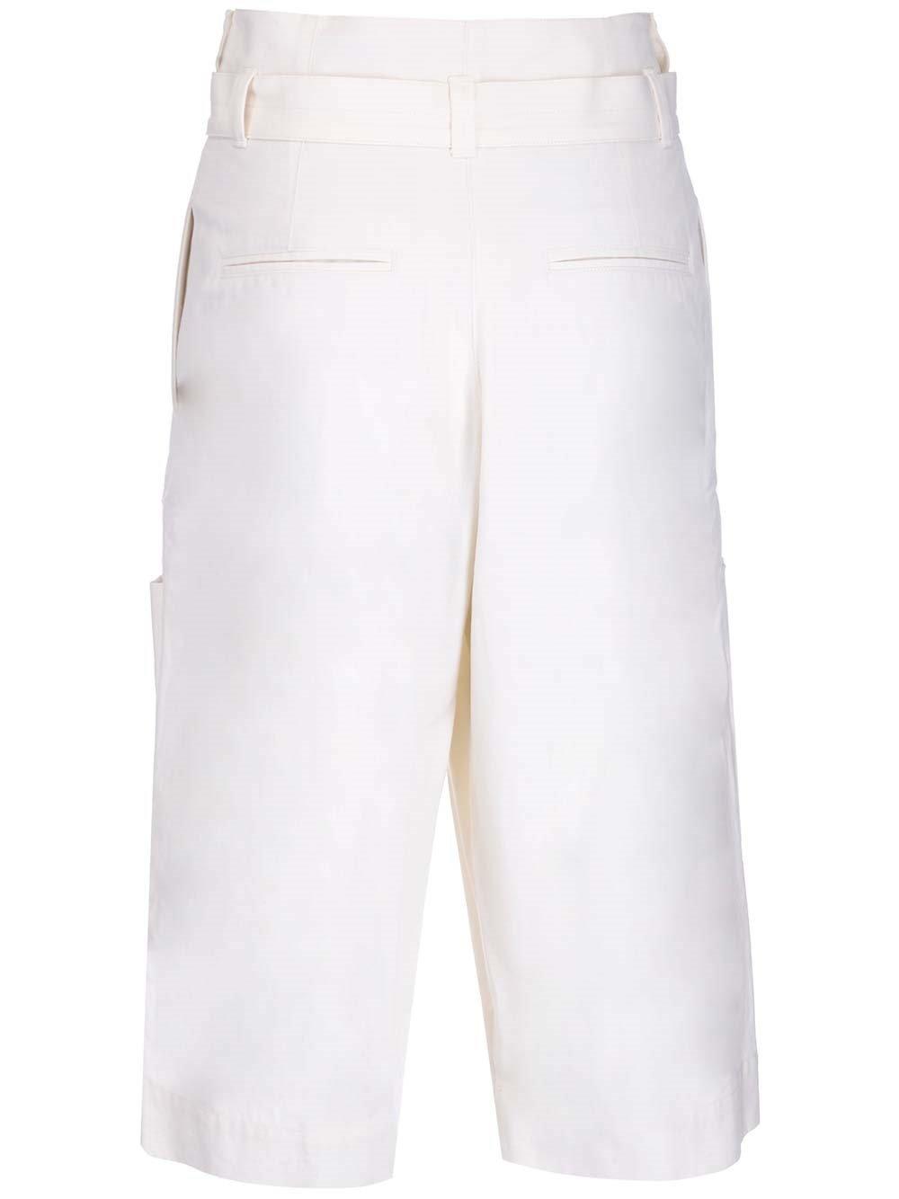 Lemaire Belted Bermuda Shorts In White