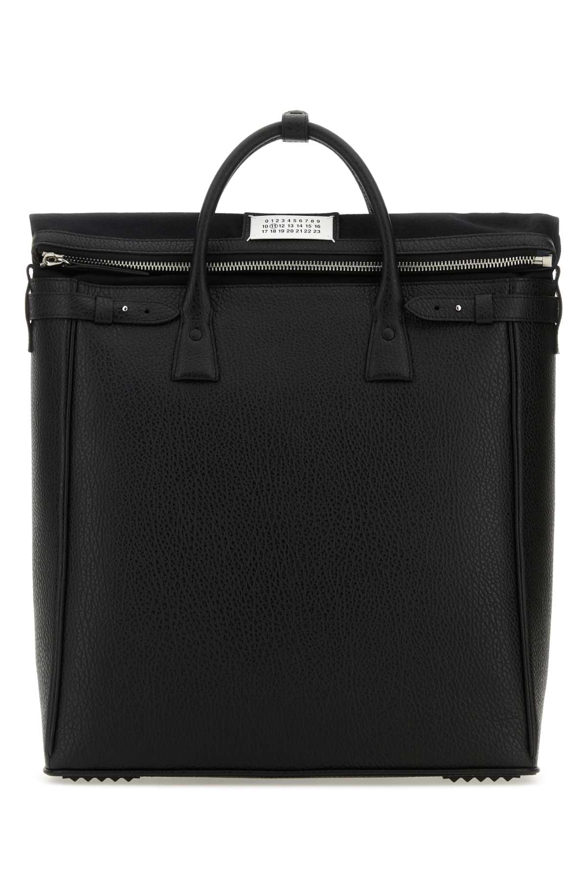 Shop Maison Margiela Black Leather 5a Handbag