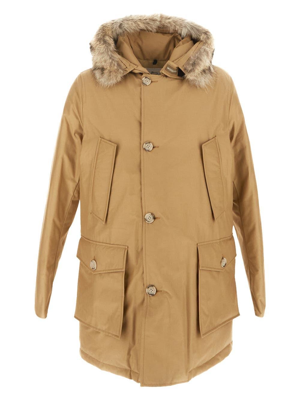 Shop Woolrich Arctic Detachable Fur Parka In Gkk Gold Khaki