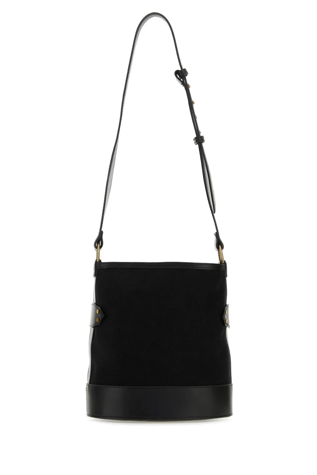 Shop Isabel Marant Black Canvas Samara Shoulder Bag